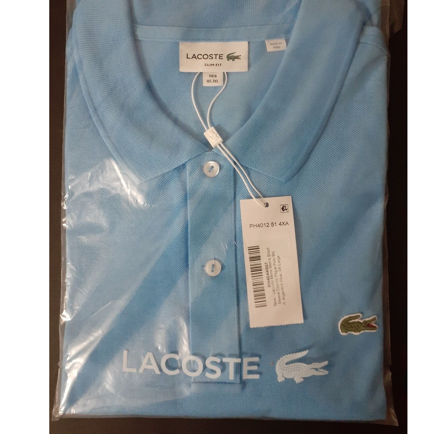 Lacoste Lacoste Men's Short Sleeve Classic Pique Polo Shirt Blue 3XL Size US XXL / EU 58 / 5 - 2 Thumbnail