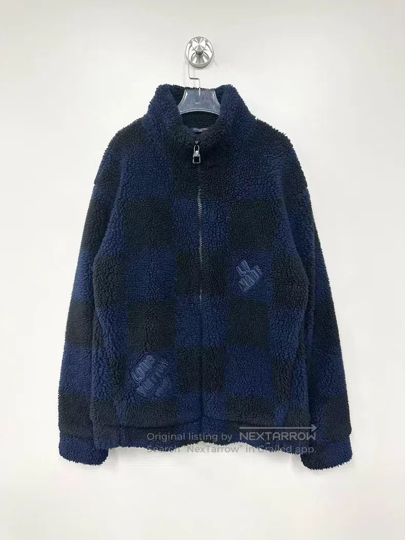 Louis Vuitton Louis Vuitton Blue and black checkerboard teddy fleece zip Size US L / EU 52-54 / 3 - 1 Thumbnail