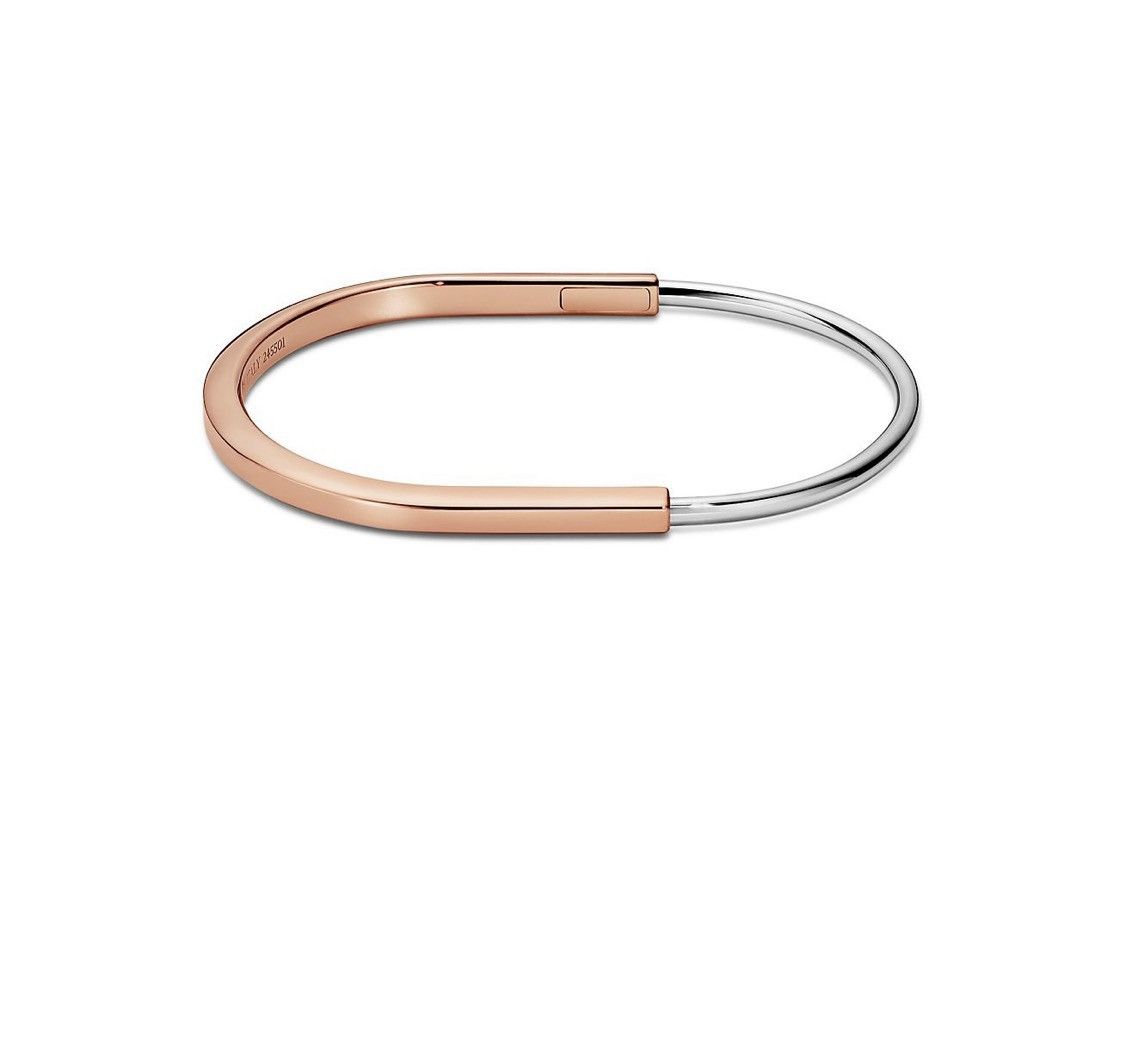 Tiffany & Co. Tiffany Lock Narrow Bangle Rose/White Gold 🚫READ DESCRIPTION Size ONE SIZE - 7 Thumbnail