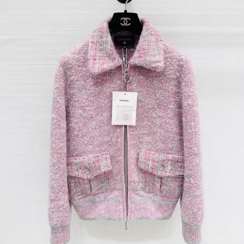 Chanel Chanel 25B pink grey pink woollen jacket Size XS / US 0-2 / IT 36-38 - 1 Thumbnail