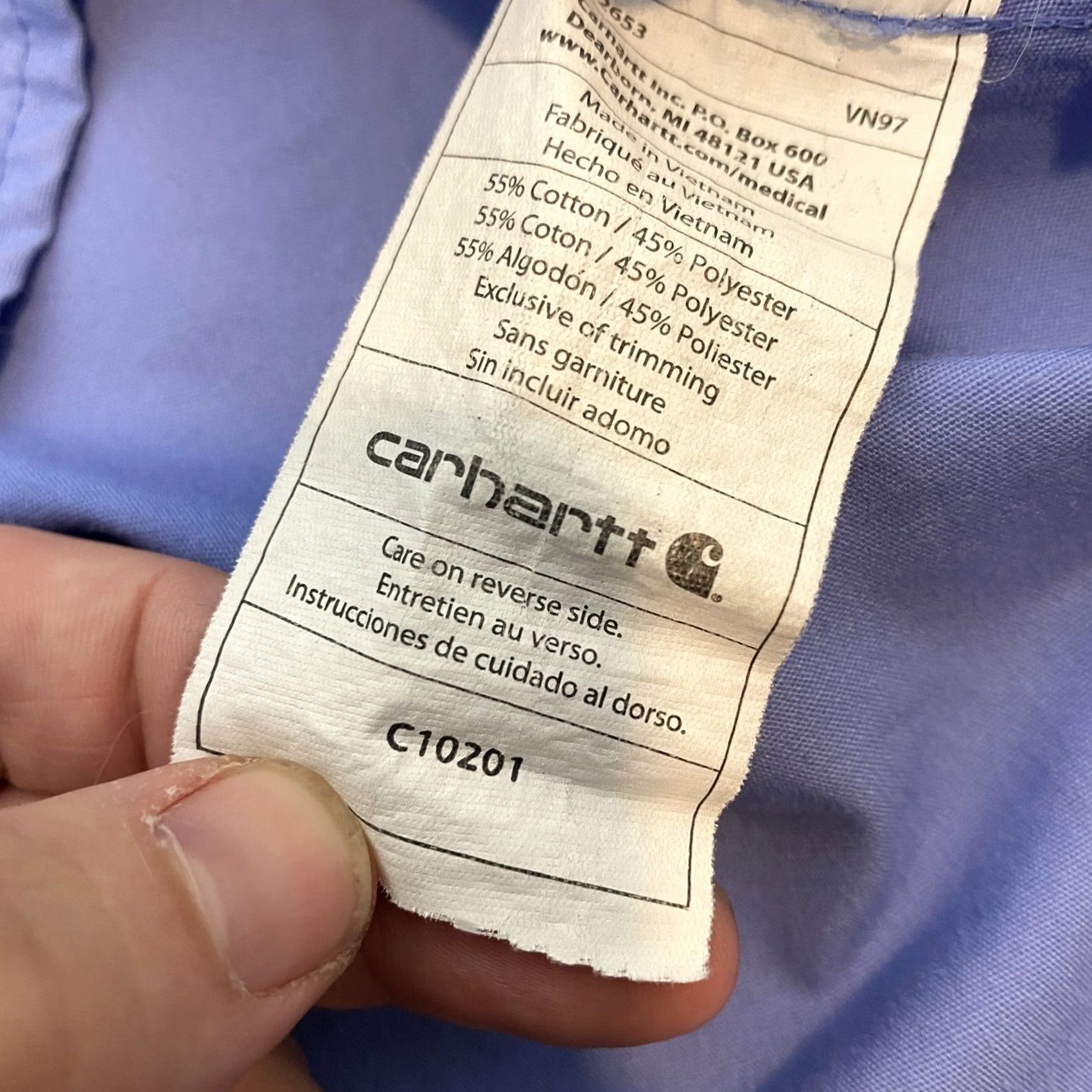 Carhartt VINTAGE Carhartt Scrub Top Womens XS Blue V Neck C1201 Size XS / US 0-2 / IT 36-38 - 7 Thumbnail