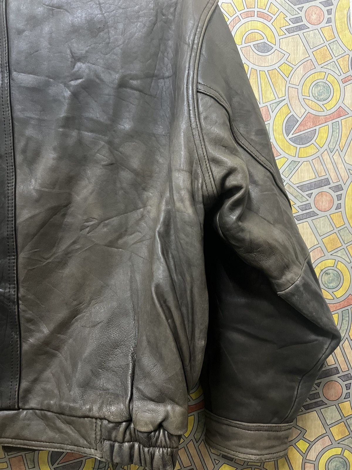Vintage Very Nice Leather Jacket MILANO. (GJ37) Size US L / EU 52-54 / 3 - 7 Thumbnail