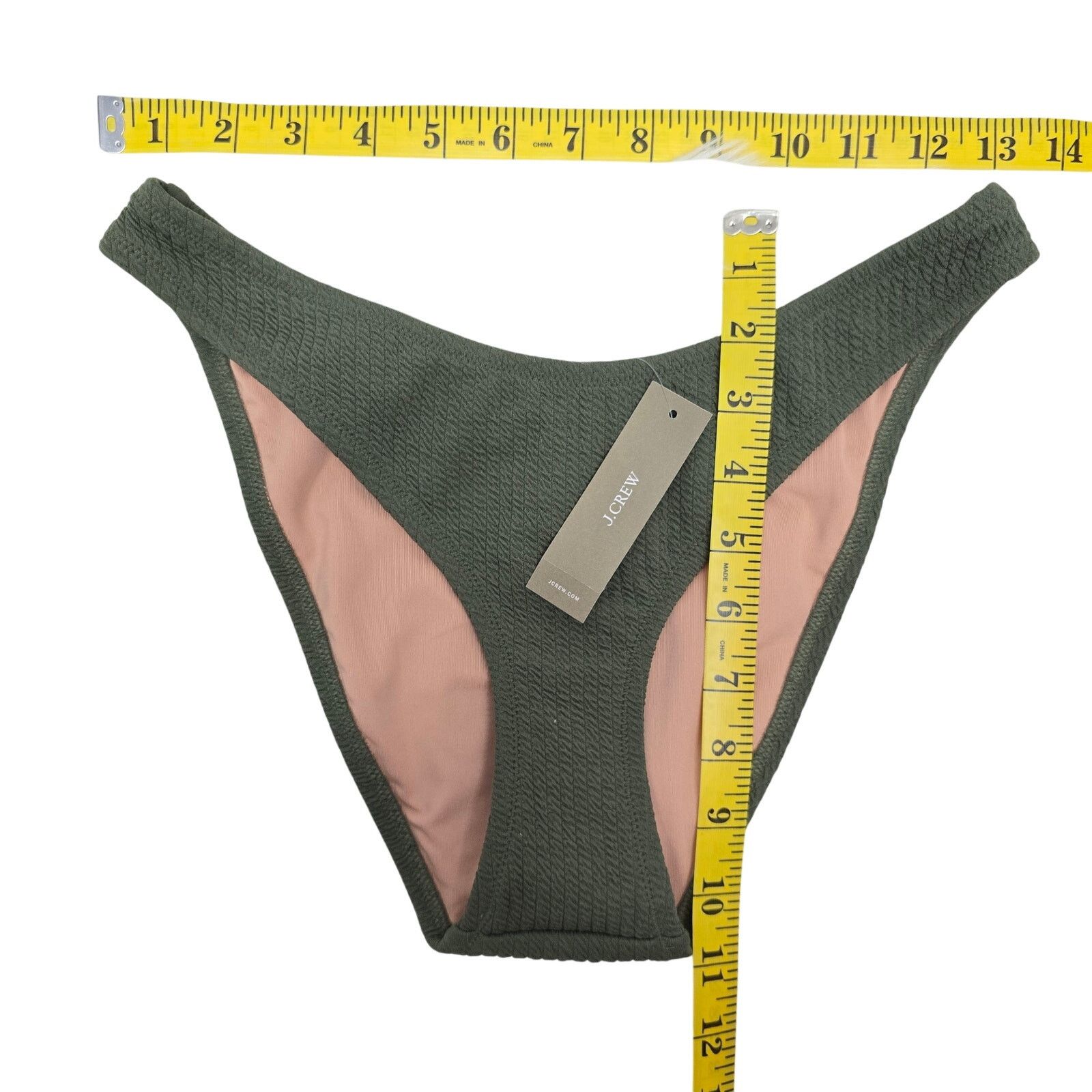 J.Crew NWT J. Crew Textured curved-waist cheeky bikini bottom S Size ONE SIZE - 11 Thumbnail