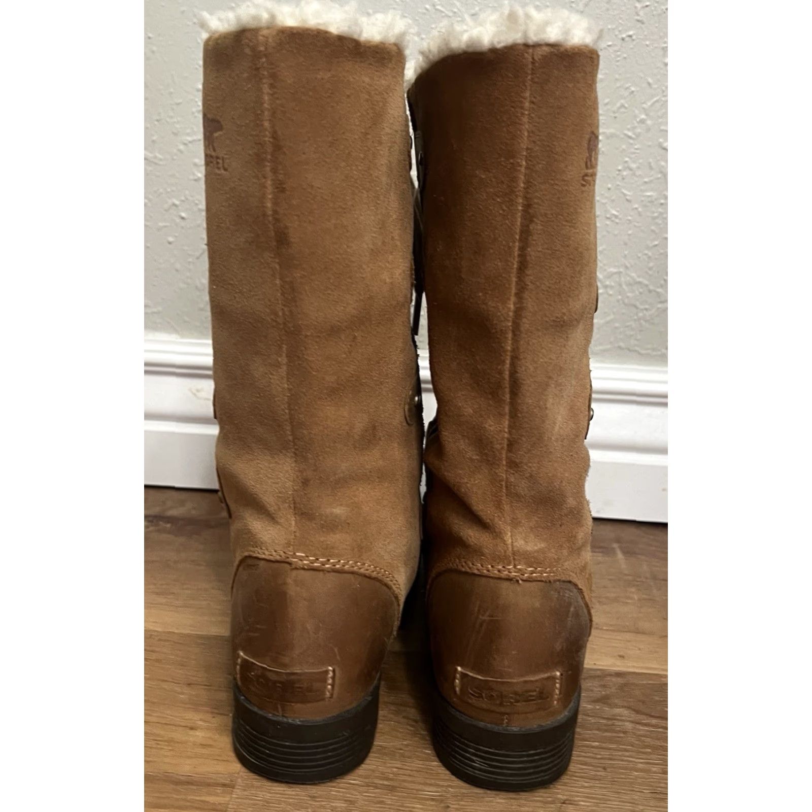 SOREL Sorel Emelie Snow Boot Women's Brown Suede Full Grain Waterproof Lace Up Mid-Calf 12" Tall, US 8, UK 6, EU 39, Faux Fur Lining, Brown, Size 8 Mens? Size US 6 / IT 36 - 6 Thumbnail
