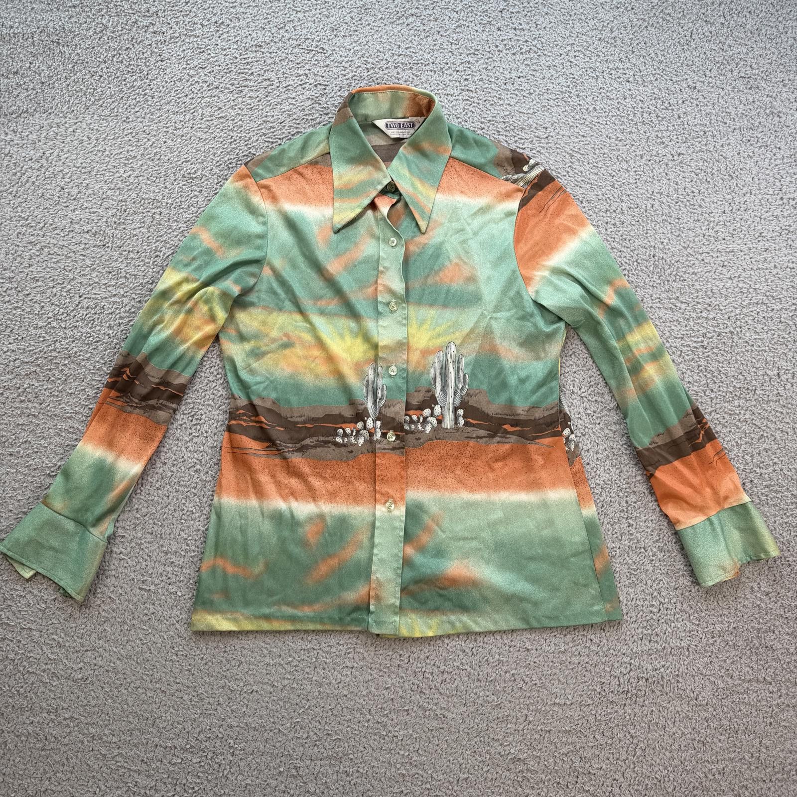 Other Vintage Two East Desert Cactus Western Button Up Shirt Y2K Size M / US 6-8 / IT 42-44 - 1 Thumbnail