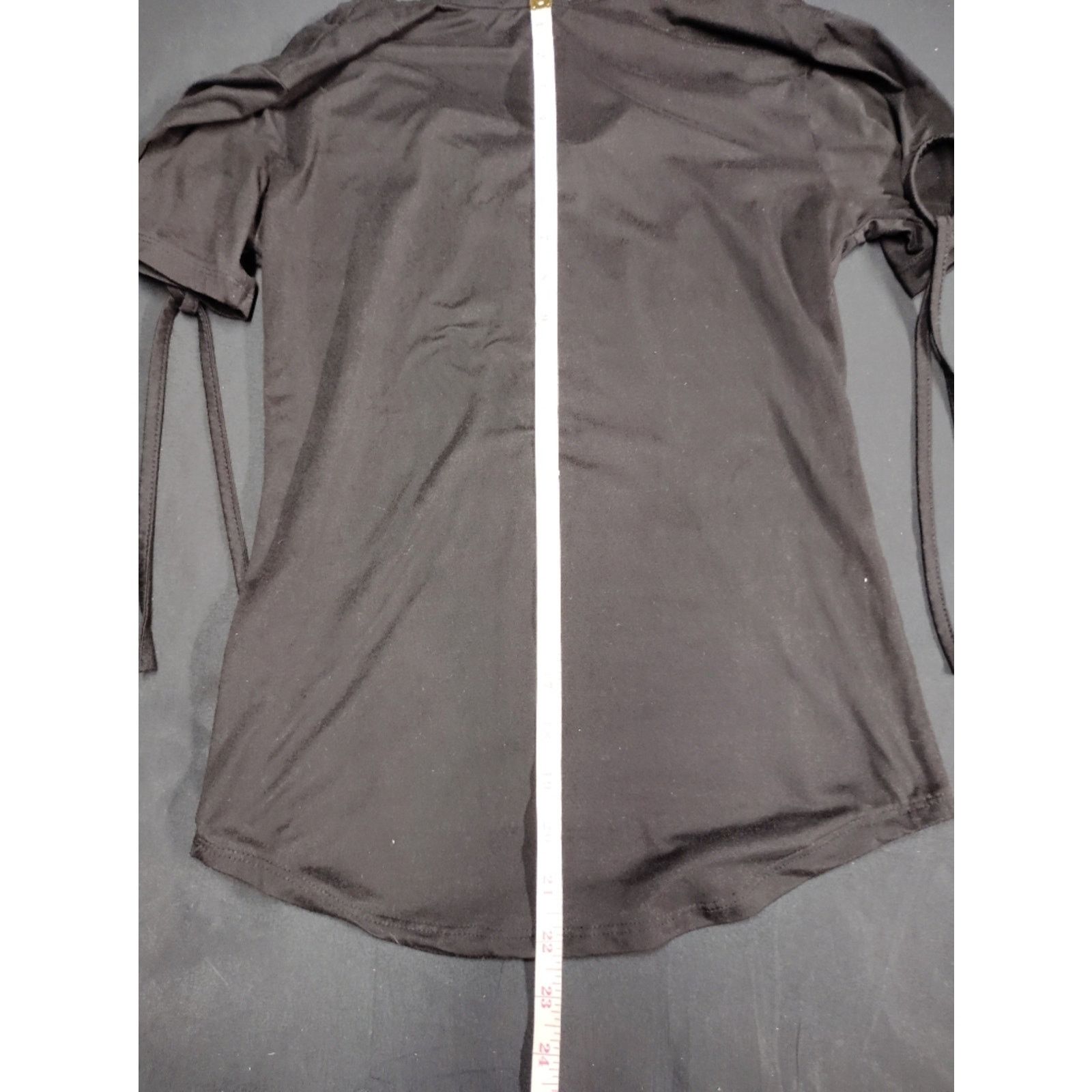 Love Moschino Love Women's Black Short-Sleeve Lace-Up V-Neck Tee Size S / US 4 / IT 40 - 4 Thumbnail