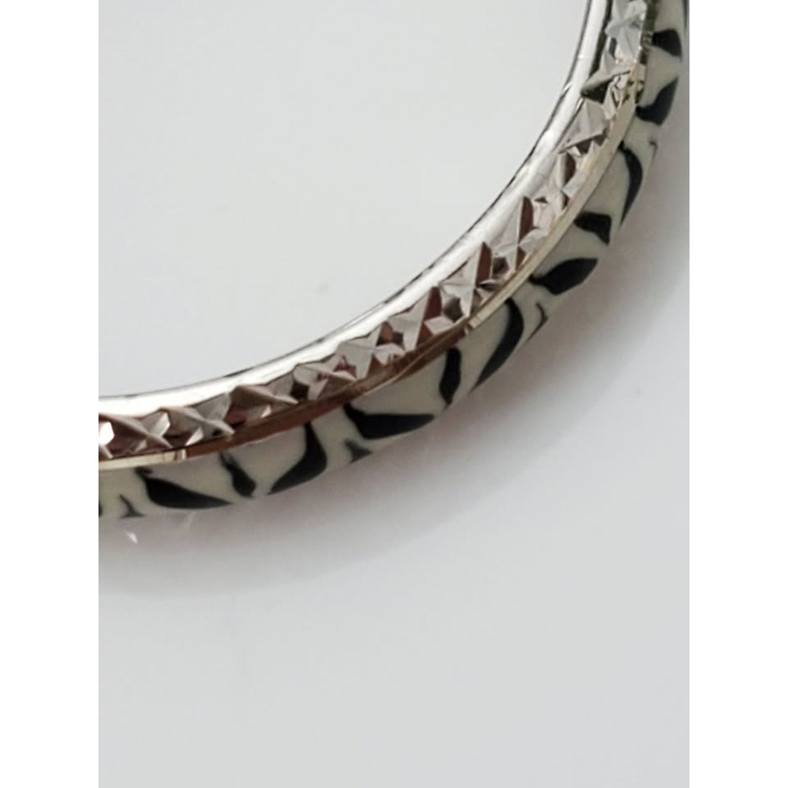 Other White & Black Enamel 14K White Gold Band Ring Size ONE SIZE - 3 Thumbnail