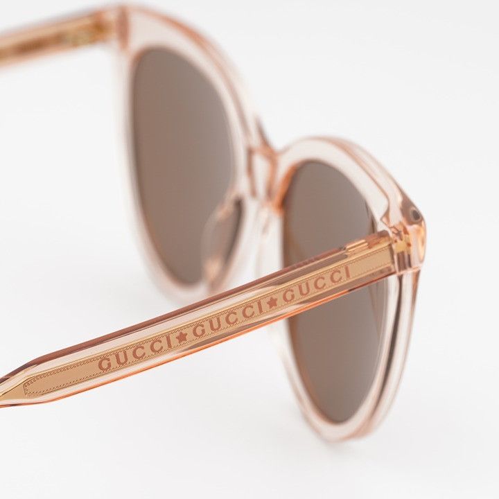 Gucci Gucci GG0565S 004 Sunglasses Shiny Pink Cat Eye Frame, Brown Size ONE SIZE - 7 Thumbnail