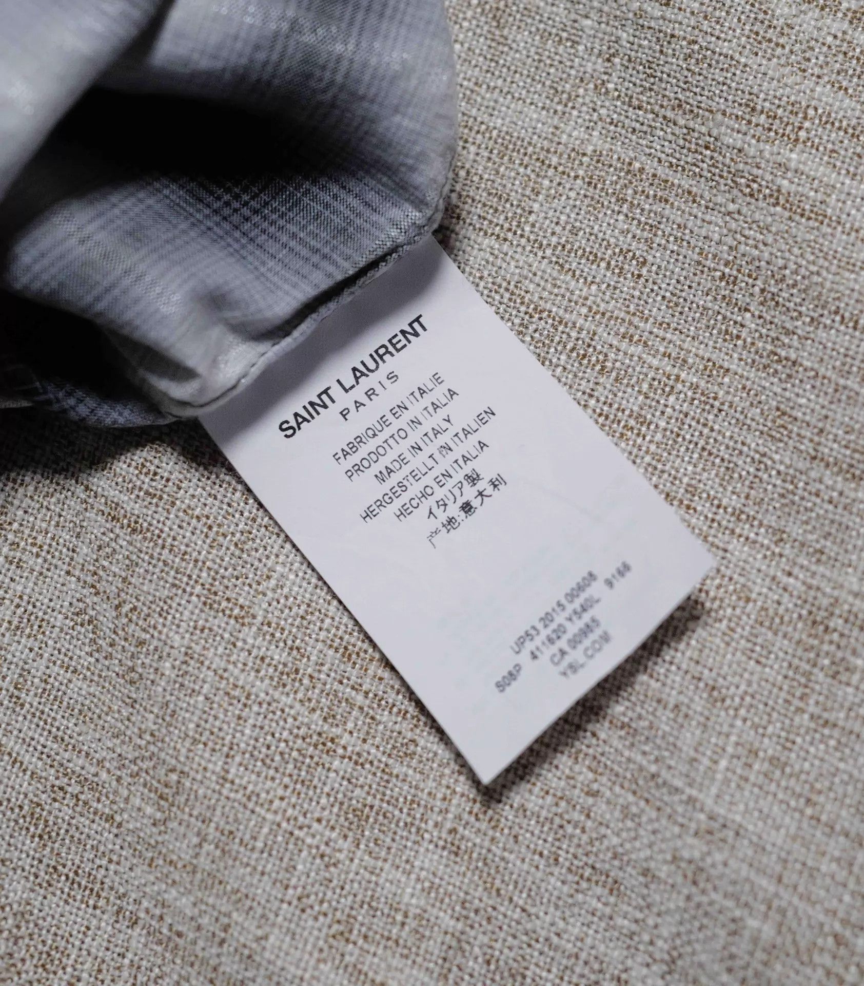 Saint Laurent Paris SLP 16SS Gradient Check Distressed Raw Hem Shirt Size US S / EU 44-46 / 1 - 4 Thumbnail