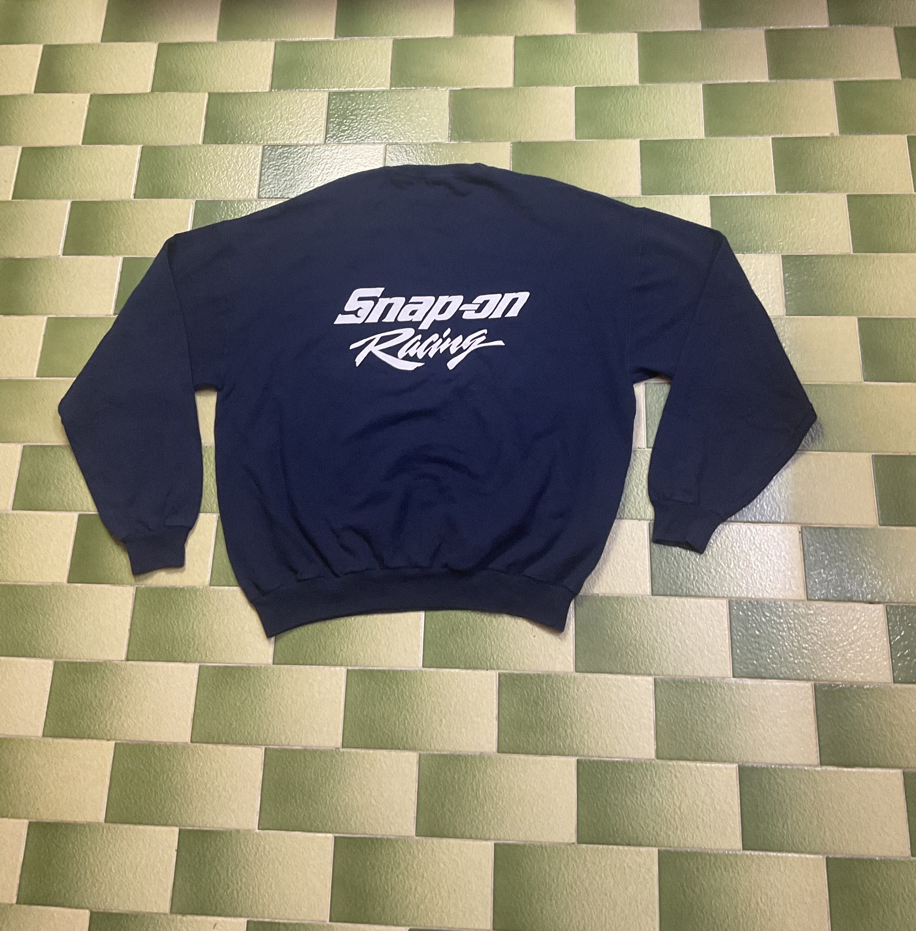 Vintage 90s Person's For Men Snap Sweatshirt Crewneck Big Logo 2024 Black Made In Japan Pullover Jumper Size L