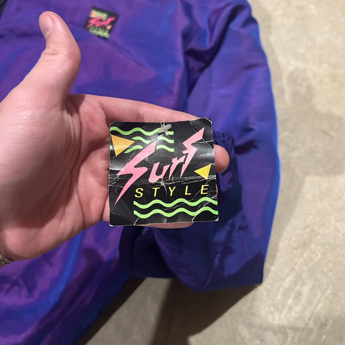 Vintage Crazy Vintage 90s Surf Style Iridescent Windbreaker Jacket Size US XL / EU 56 / 4 - 5 Thumbnail