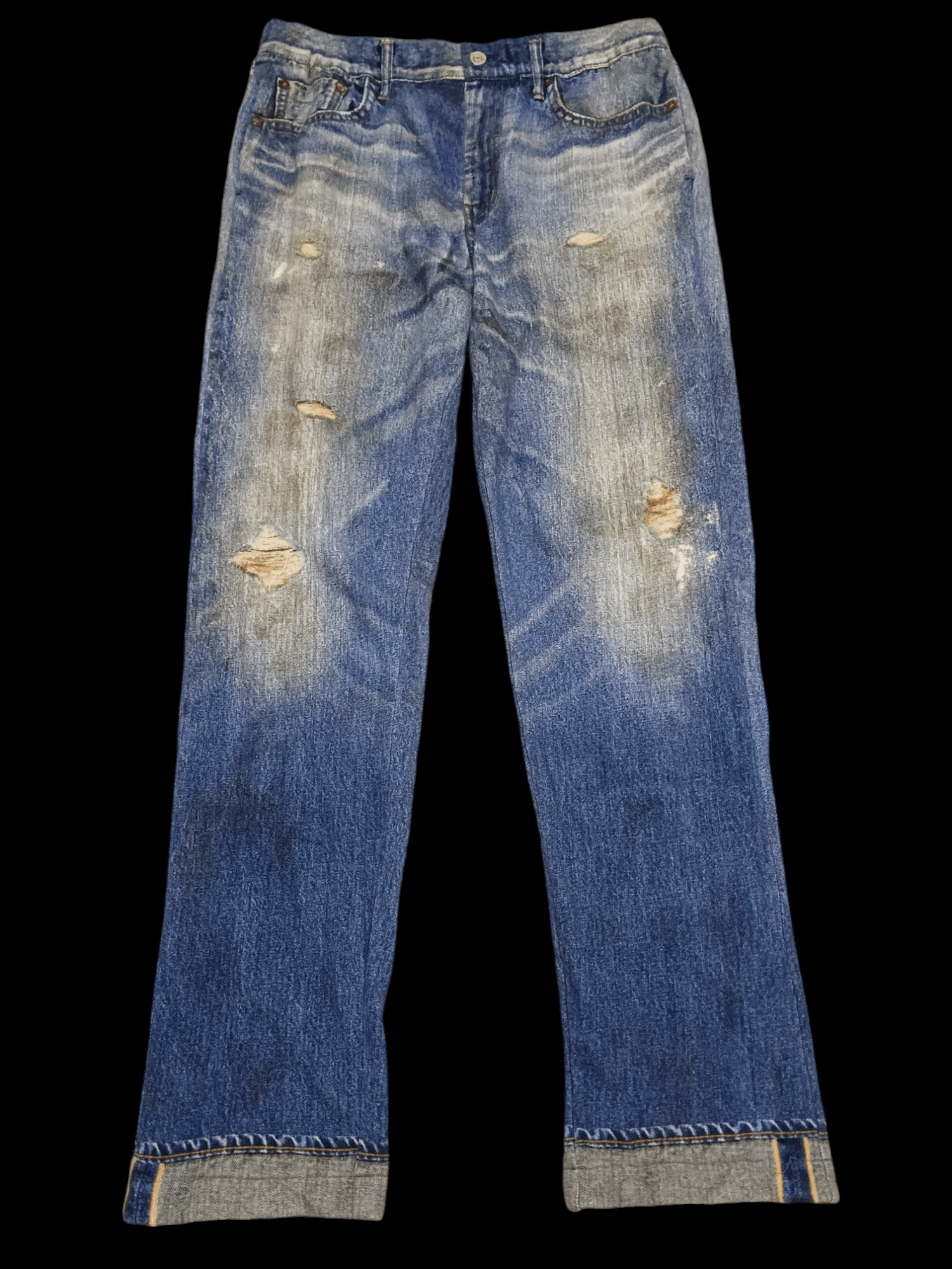 14th Addiction × Beams Plus × Le Grande Bleu (L.G.B.) Vintage Beams Japan Distressed Jeans Size US 31 - 1 Thumbnail