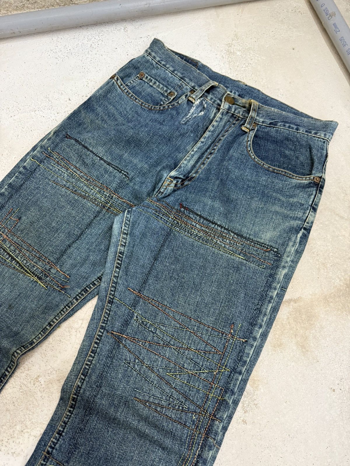 Hysteric Glamour HYSTERIC GLAMOUR Flare Heavy Stitch Boro Denim Jeans Size US 30 / EU 46 - 5 Thumbnail