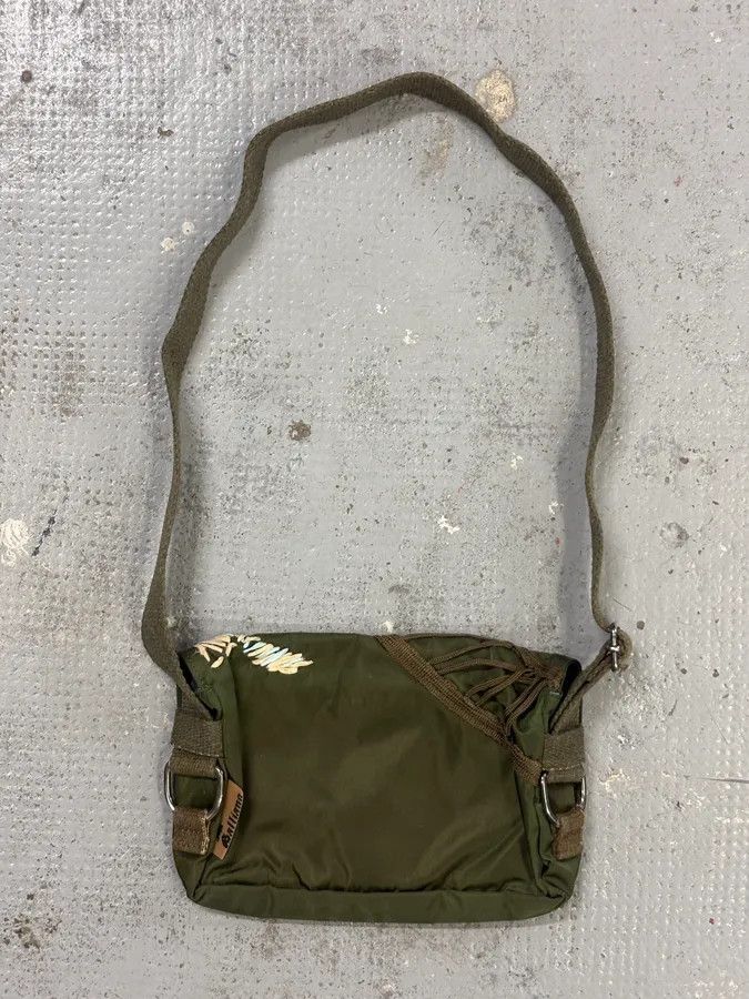 John Galliano John Galliano Olive Canvas Embroidered Sunflower Crossbody Bag Size ONE SIZE - 5 Thumbnail