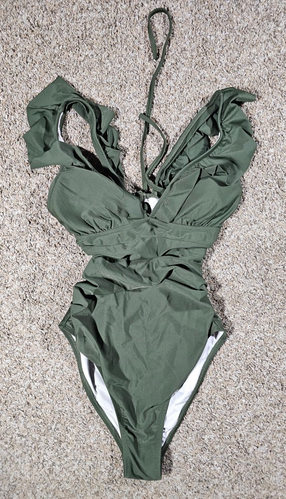 The Unbranded Brand Green One Piece Swimsuit No Size Size ONE SIZE - 1 Thumbnail