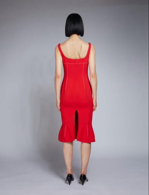 Marni o1w1db10824 Sleeveless Midi Dress in Red Size L / US 10 / IT 46 - 2 Thumbnail