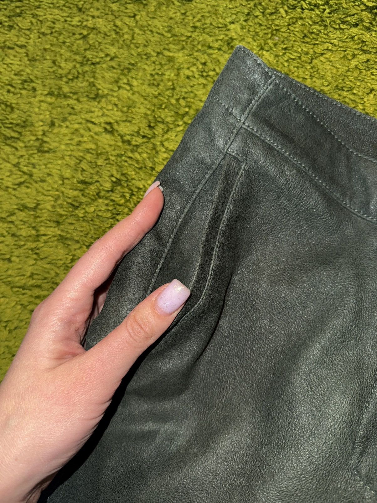 Designer Schacky and Jones avant garde 100% real leather pants Size 26" / US 2 / IT 38 - 8 Thumbnail