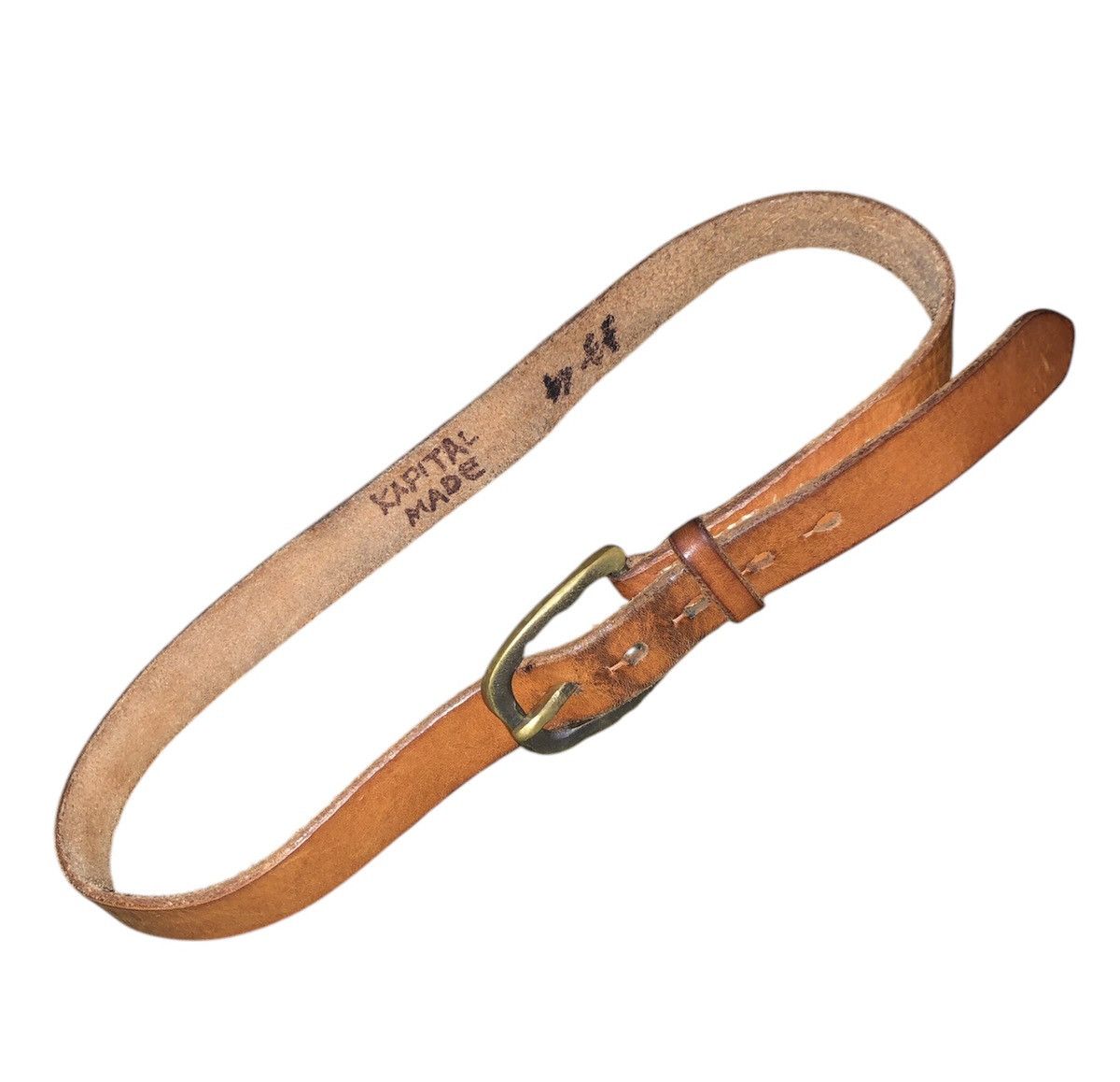 Kapital × Kapital Kountry Kapital Leather Belt Solid Brass Buckle Belt Size ONE SIZE - 5 Thumbnail