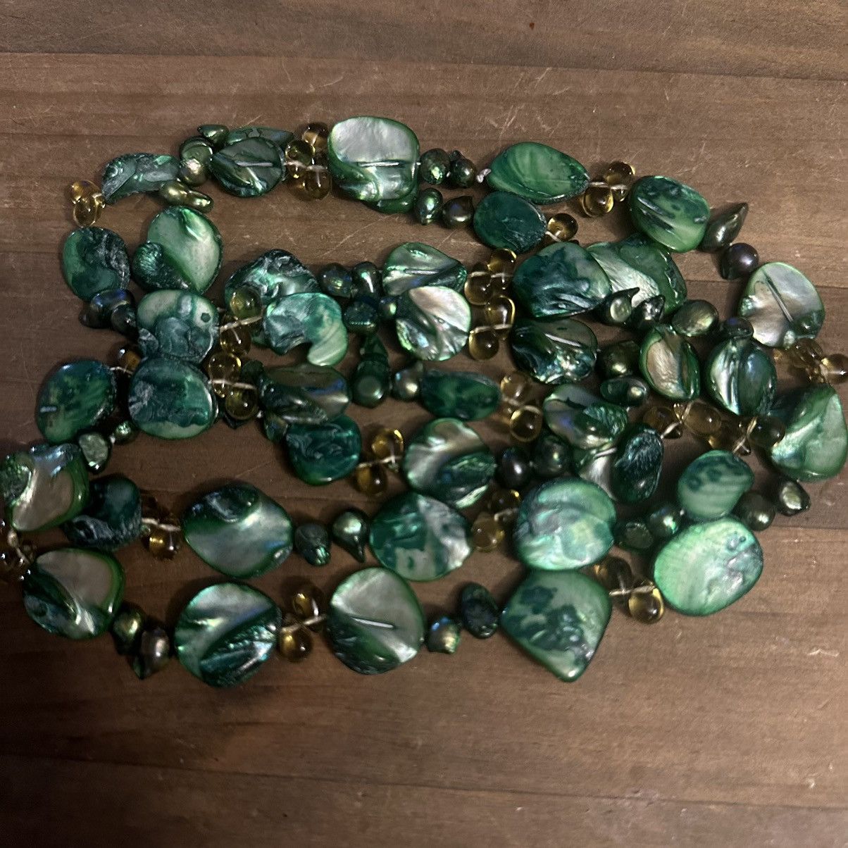 Vintage Vintage green Keshi freshwater pearl necklace Size ONE SIZE - 2 Thumbnail