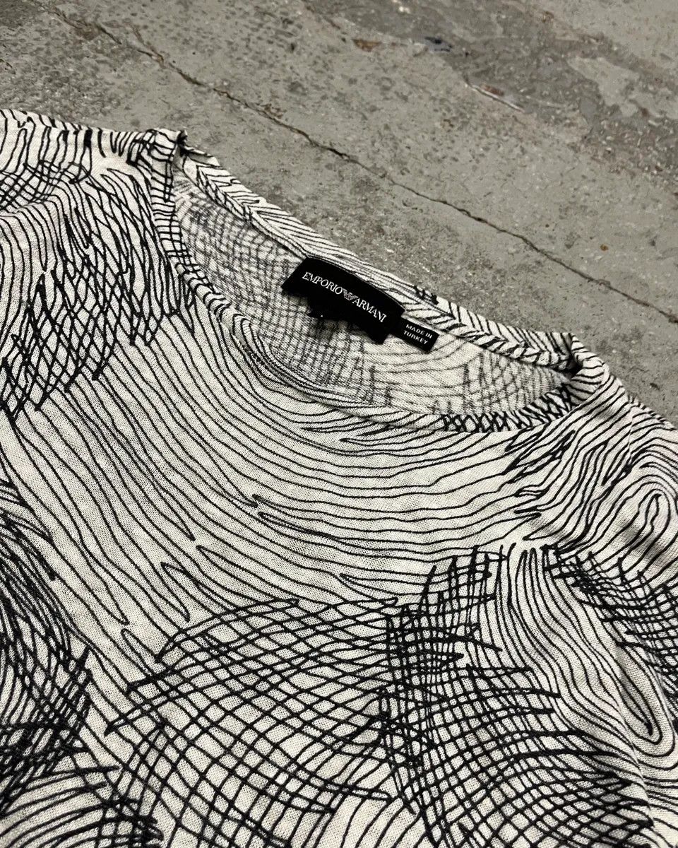 Emporio Armani Emporio Armani White Cotton Graphic Print Long Sleeve T-Shirt Size US M / EU 48-50 / 2 - 5 Thumbnail