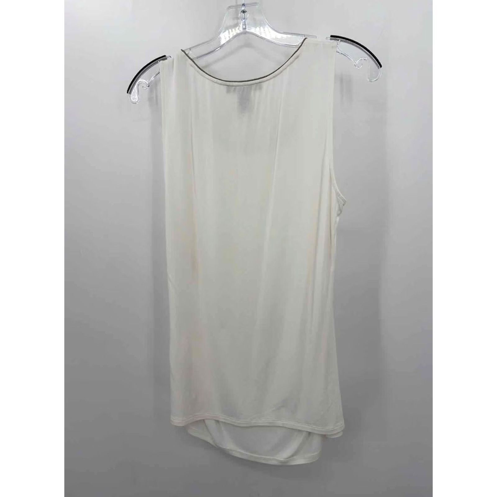 Vintage Pre-Owned WHBM White Tank Top Medium Regular Womens Size M / US 6-8 / IT 42-44 - 3 Thumbnail