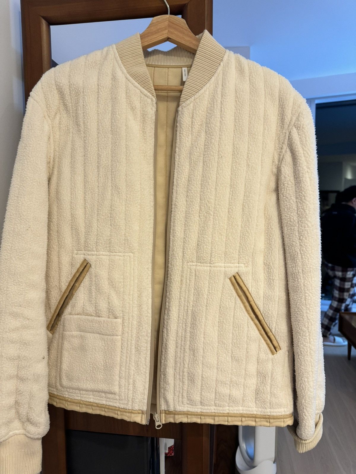 image of Helmut Lang Fleece Jacket in Beige, Men's (Size Small)