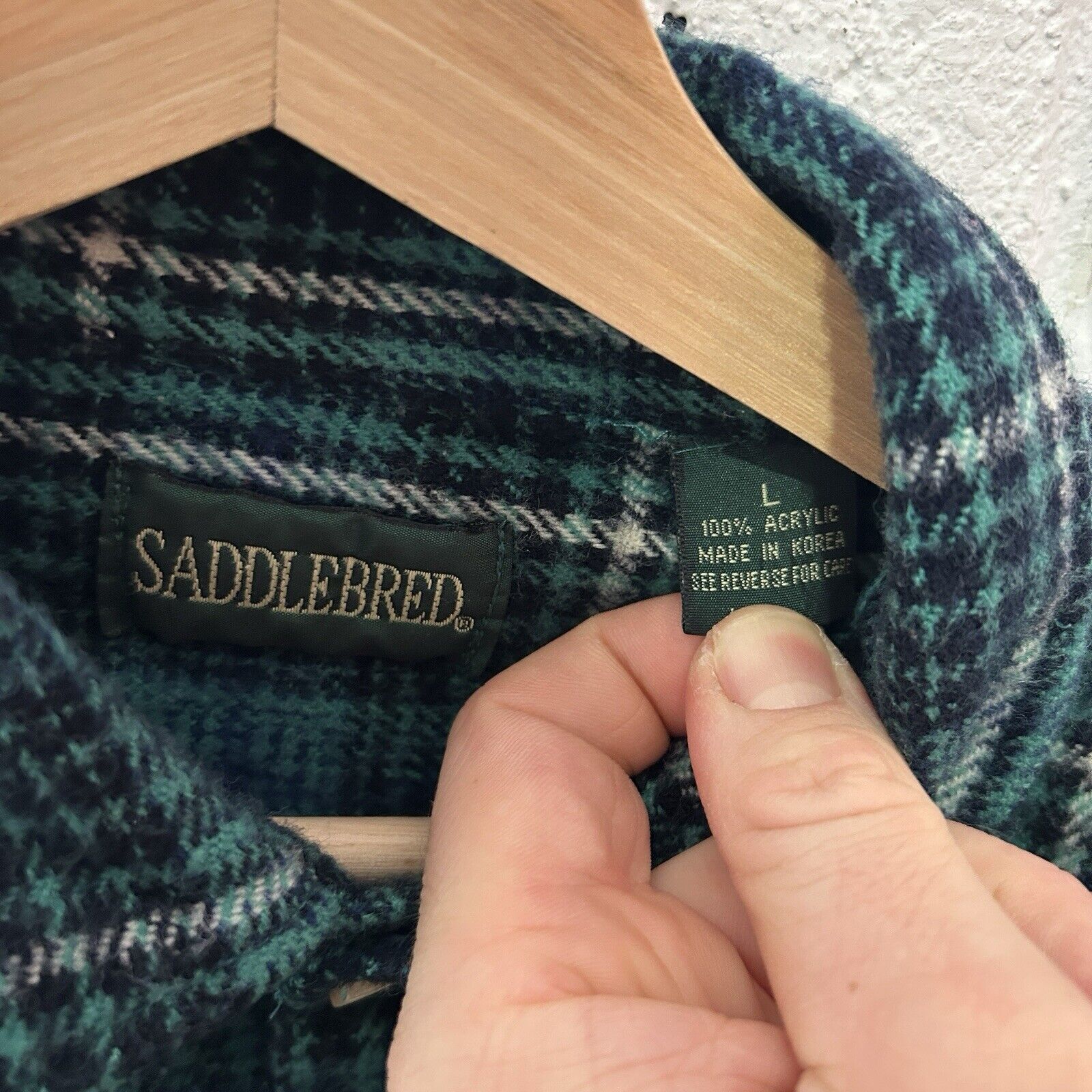Saddlebred Saddlebred Flannel Button Up Shirt “Blue Green” 2024 Size US L / EU 52-54 / 3 - 3 Thumbnail