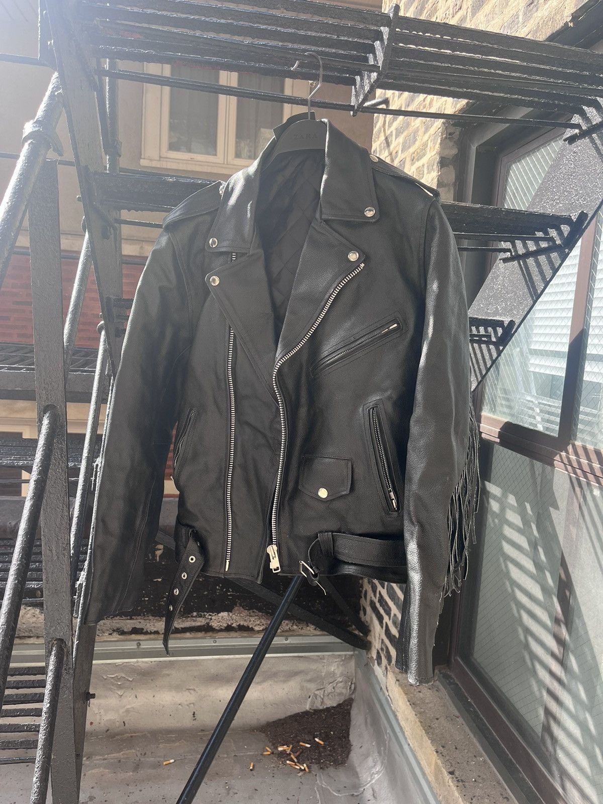 Vintage 100% Leather Fringe Moto Jacket Size US M / EU 48-50 / 2 - 6 Thumbnail