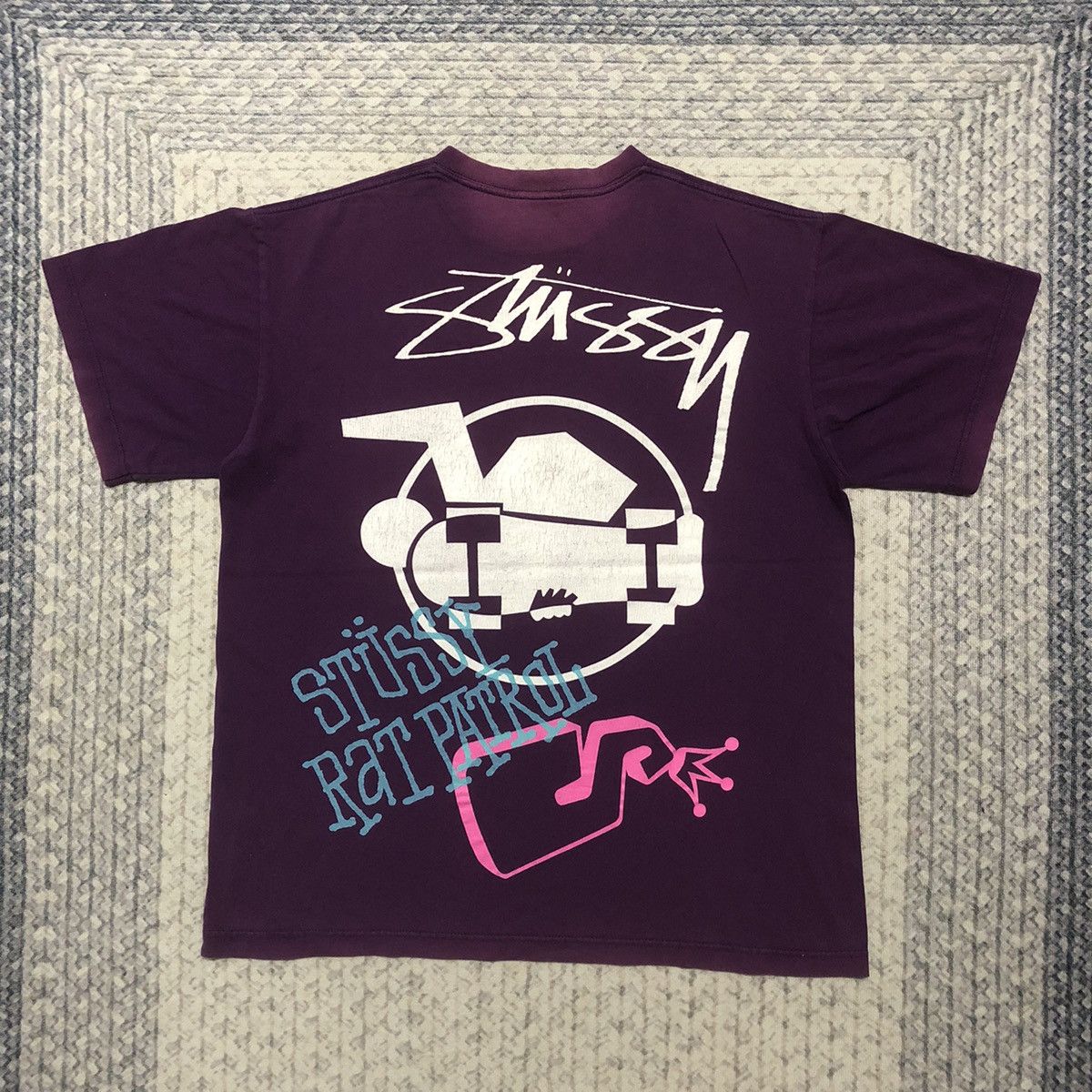 Stussy 🔥Rare Sunfaded Vintage Stussy ‘Rat Patrol’ Multilogo Tees Size US XL / EU 56 / 4 - 8 Thumbnail