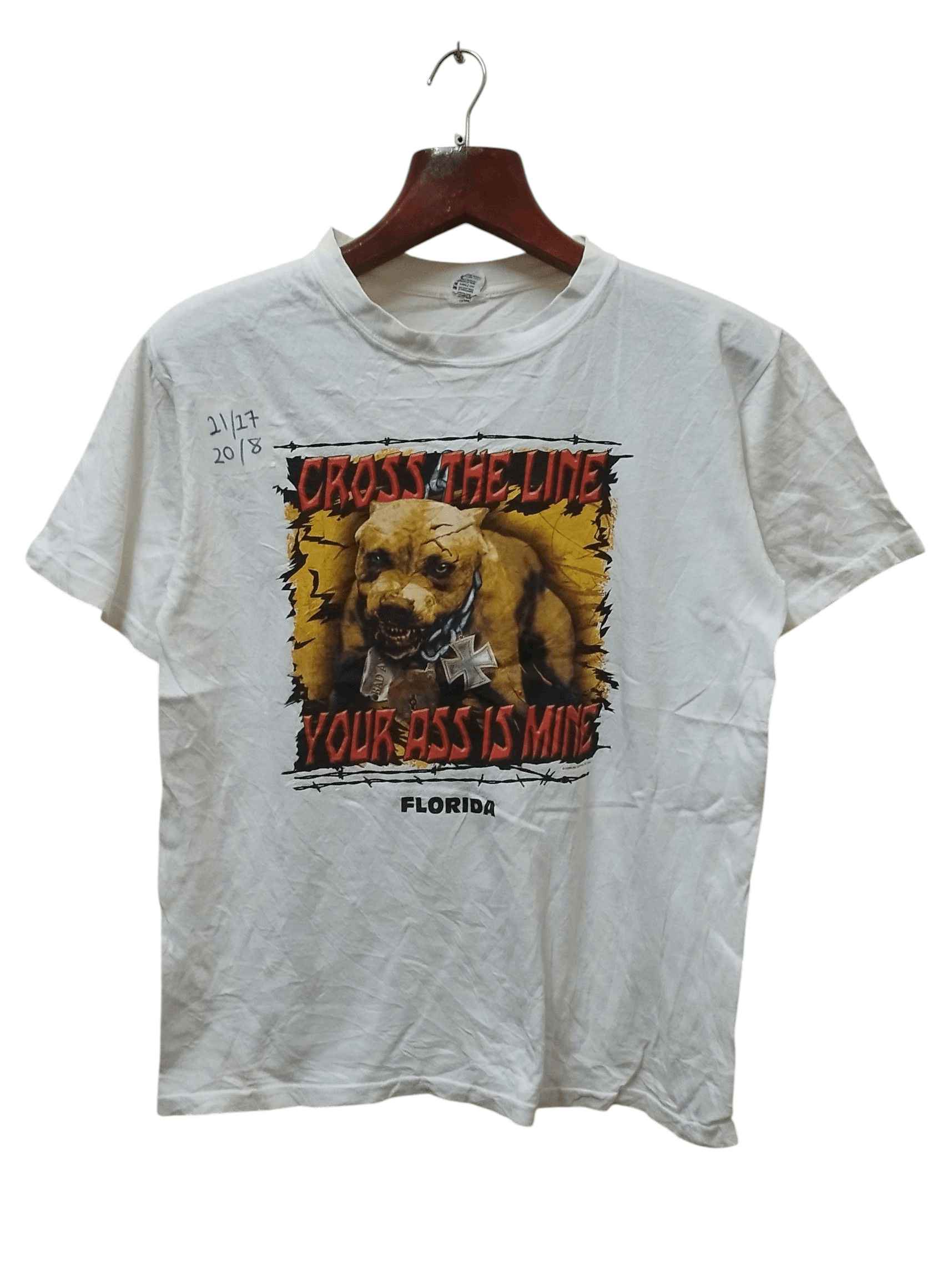 Vtg Big Dog Cross The Line Your Ass Is Mine T-shirt