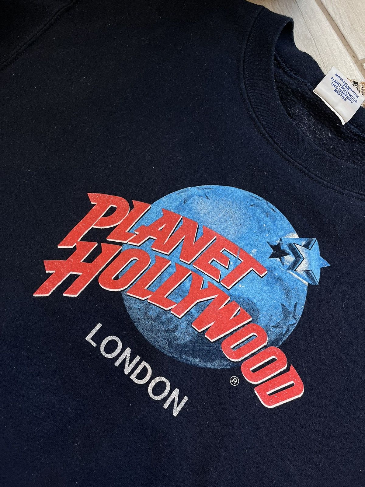 Planet Hollywood × Vintage Vintage Planet Hollywood London sweatshirt minimalistic navy Size US XS / EU 42 / 0 - 5 Thumbnail