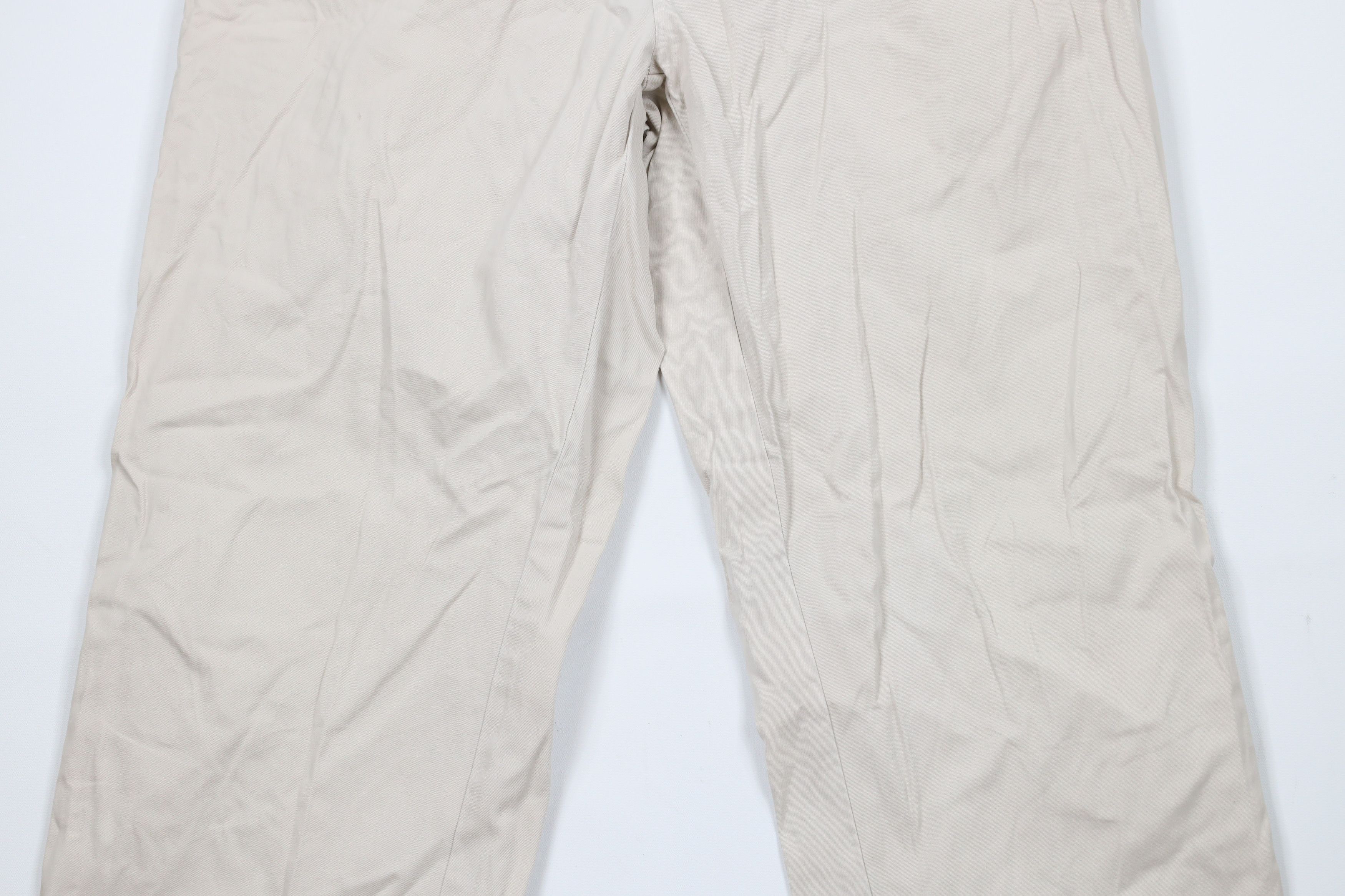 Ralph Lauren × Vintage Vintage 90s Ralph Lauren Front Wide Leg Chino Pants Beige Size US 34 / EU 50 - 3 Thumbnail