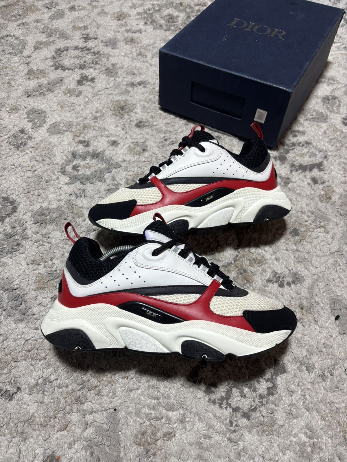 Dior Dior B22 Sneakers White Black Red – Size EU 43 (US 10) Size US 10 / EU 43 - 3 Thumbnail