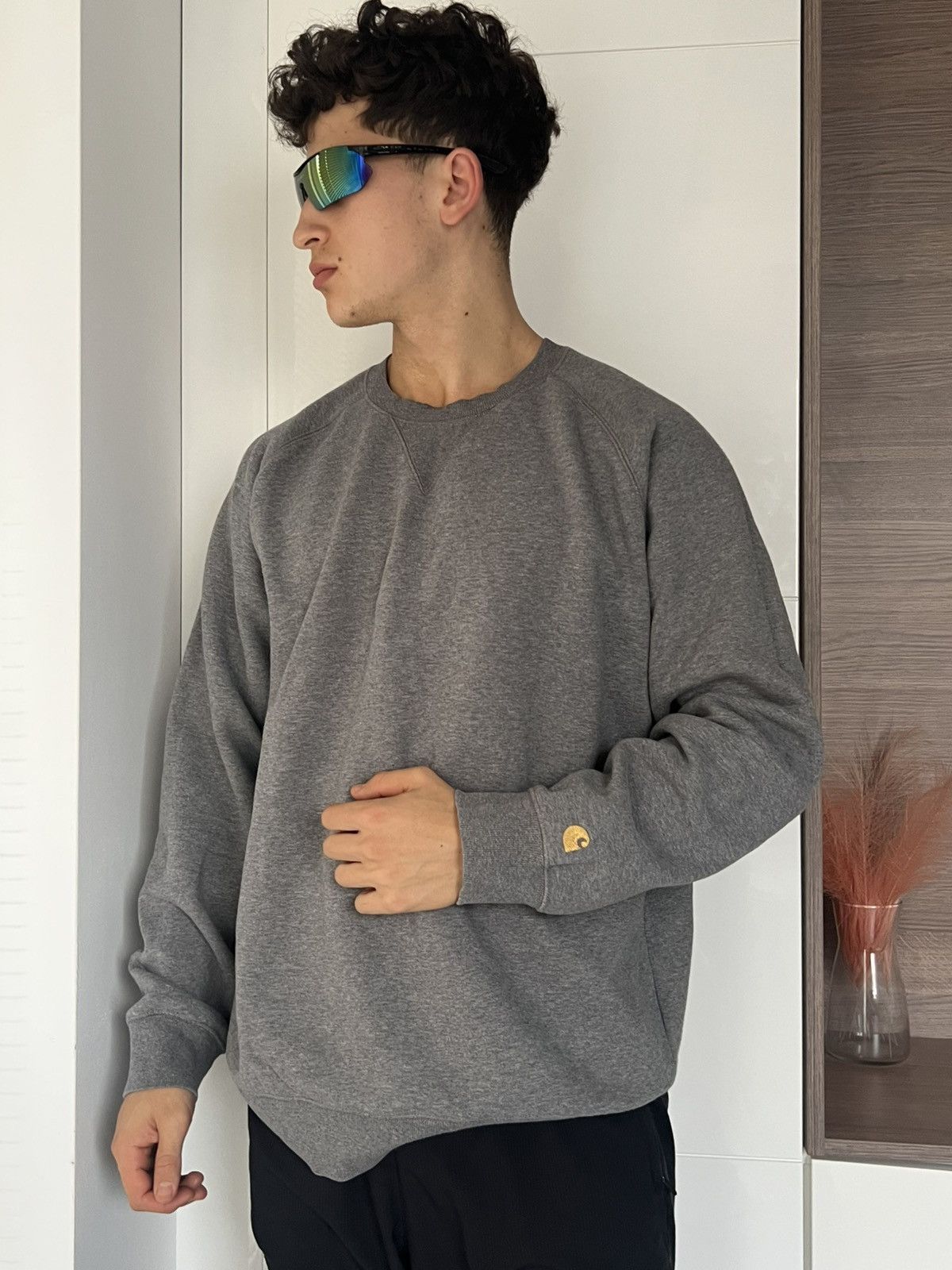 ‼️Vintage Oversize Carhartt Knit Logo Crew Neck Sweatshirt‼️