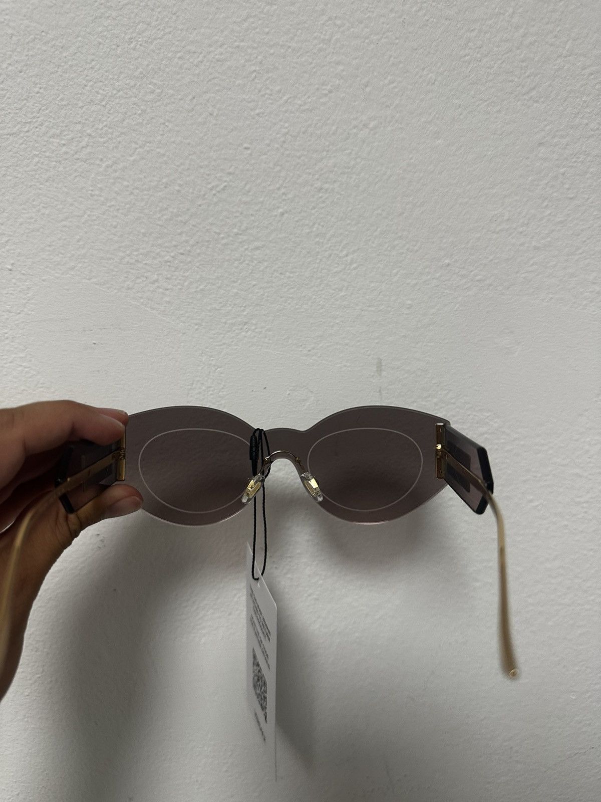 Versace Versace Damier Plaque Shield Sunglasses Size ONE SIZE - 6 Thumbnail