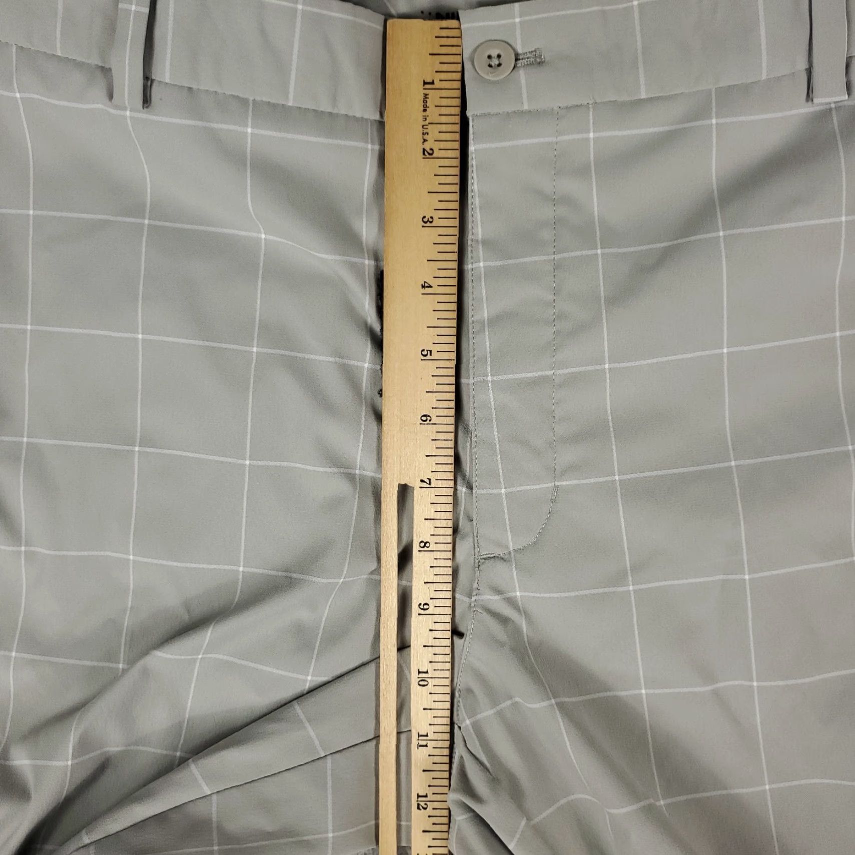 Nike Nike Chino Pants Mens 38x29 Gray Check Dri-Fit Flat Front Golf Trousers Size US 38 / EU 54 - 3 Thumbnail