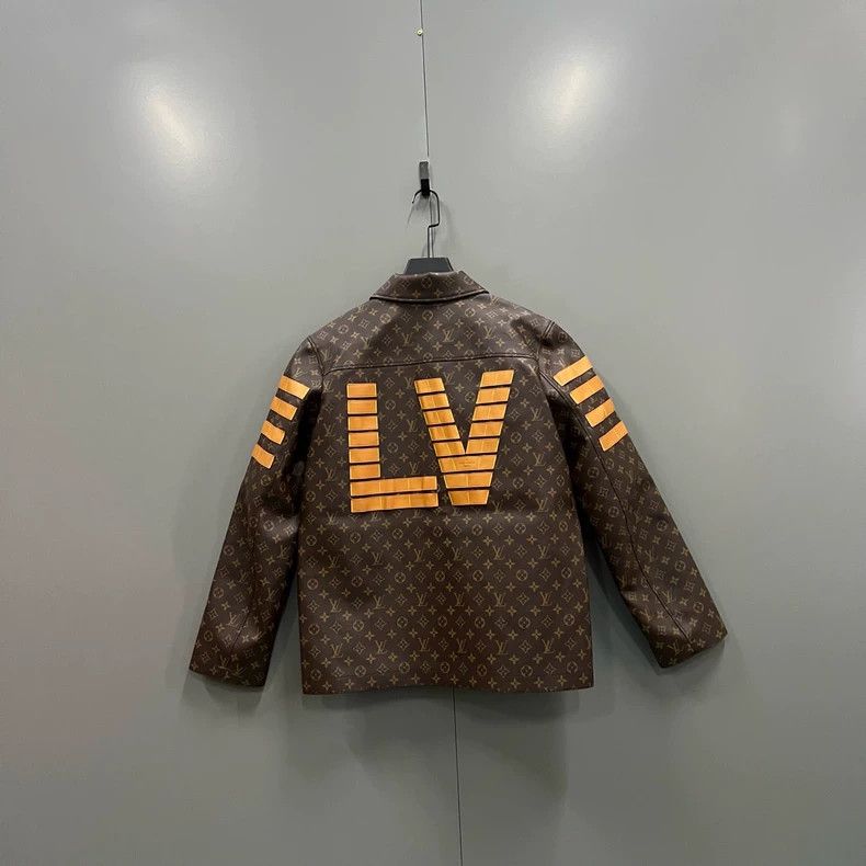 Louis Vuitton Louis Vuitton Striped-paneled leather logo jacket Size US M / EU 48-50 / 2 - 2 Thumbnail