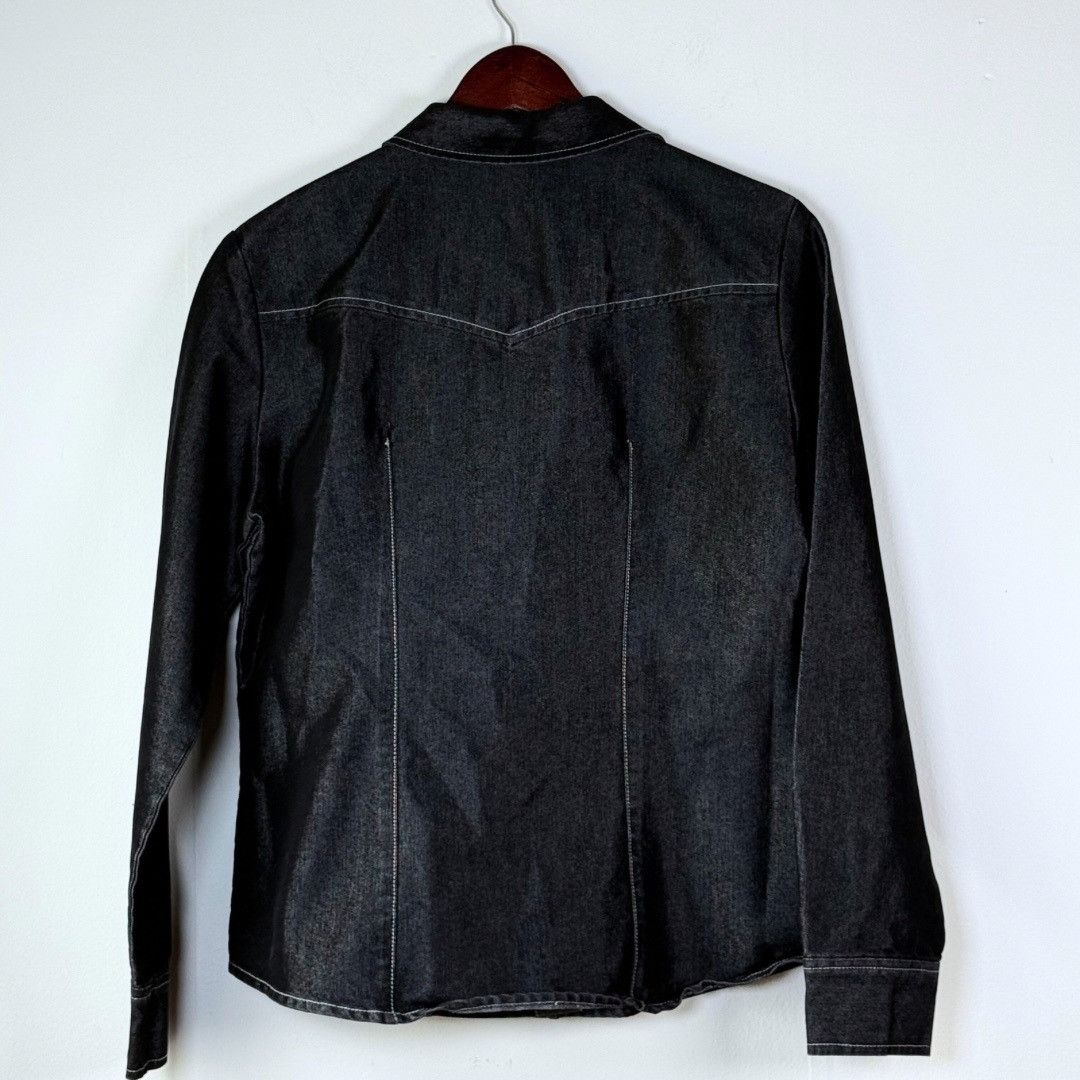 Other Vintage 90s Western Rancher Black Denim Jacket Shirt NY Jean Size L / US 10 / IT 46 - 4 Thumbnail