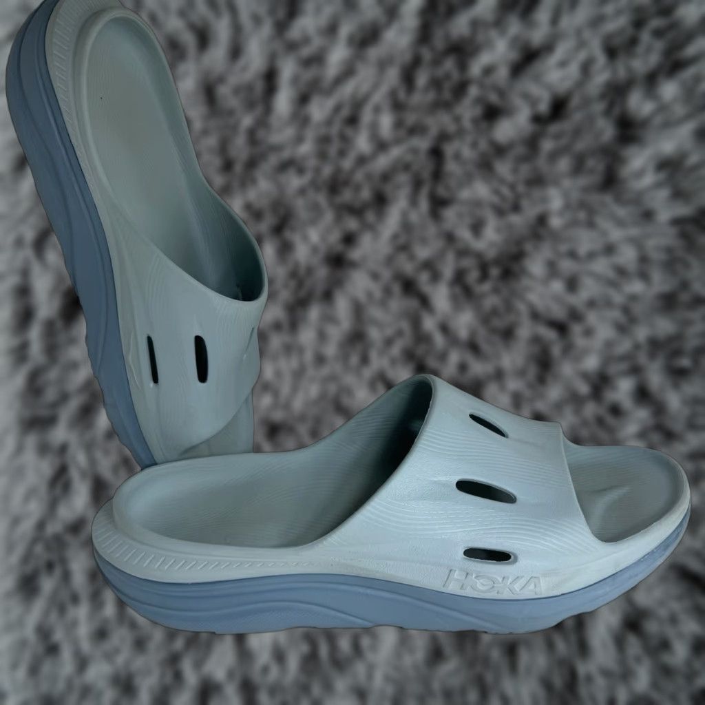 Vintage Hoka One One Ora Recovery Slides Sandal Mens 12 Light Blue Size ONE SIZE - 1 Thumbnail