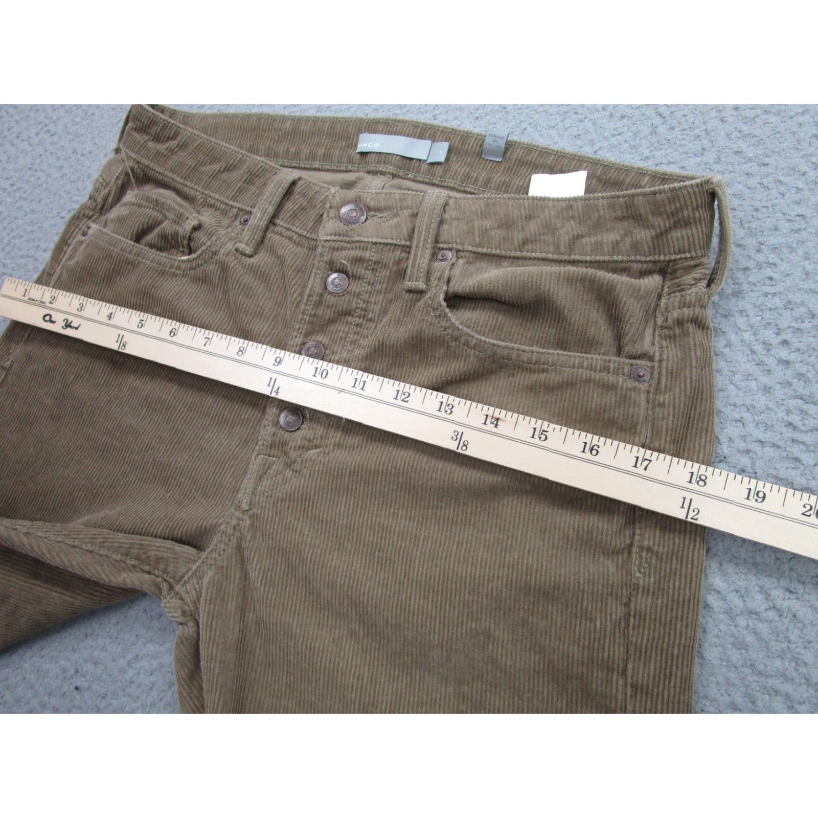 Vince Vince Womens 4 Beige Corduroy Straight Leg Pants Button Fly Casual Pants Size 27" / US 4 / IT 40 - 5 Thumbnail
