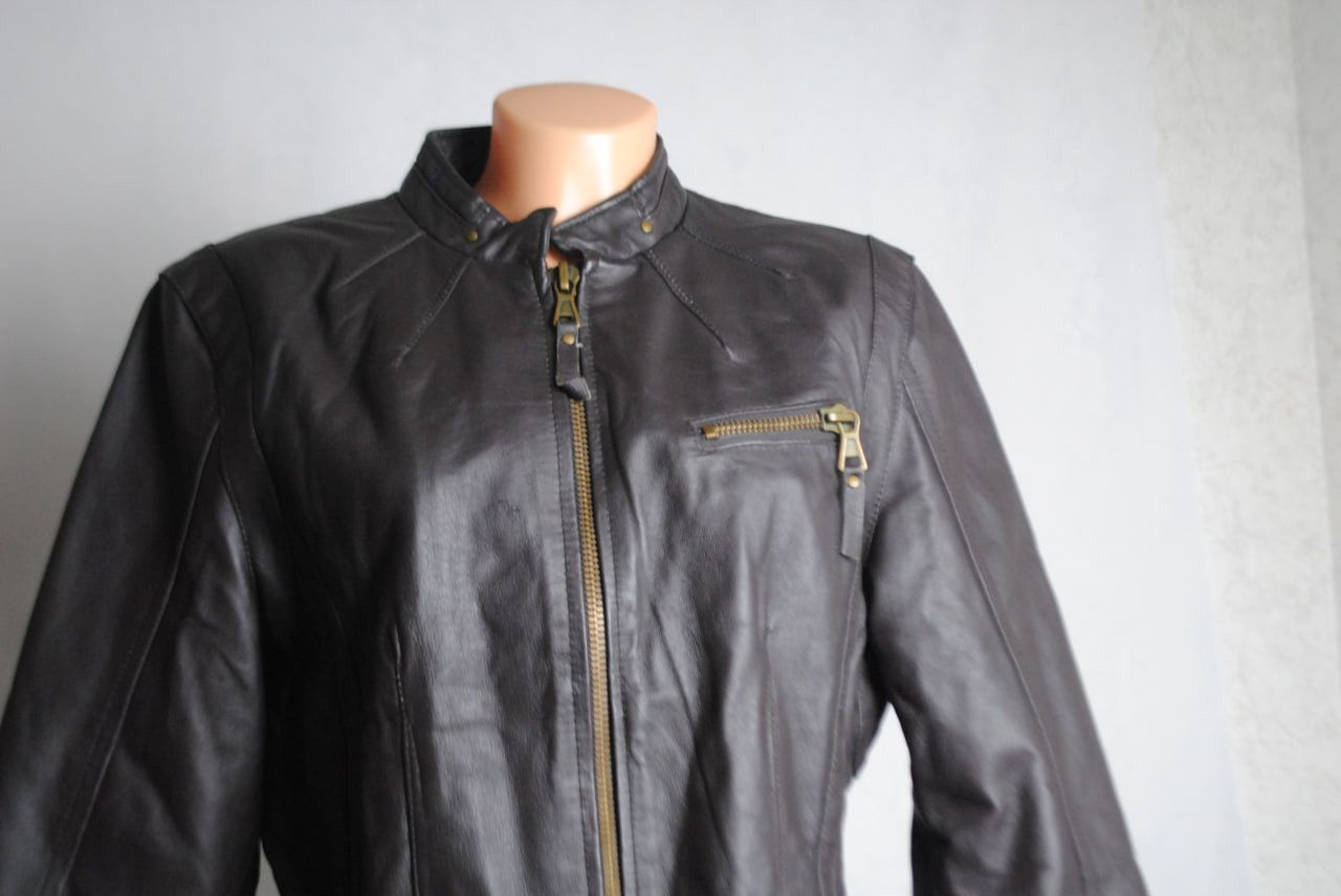 Other Amisu Women’s Leather Jacket Size M / US 6-8 / IT 42-44 - 2 Thumbnail