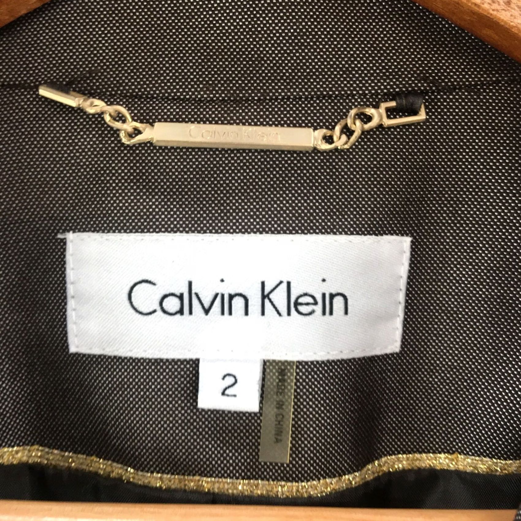 Calvin Klein Calvin Klein Blazer Jacket Womens 2 Grey Solid V Neck Collar Long Sleeve Formal Clothing Ladies Blazer Mens Women Size XS / US 0-2 / IT 36-38 - 6 Thumbnail