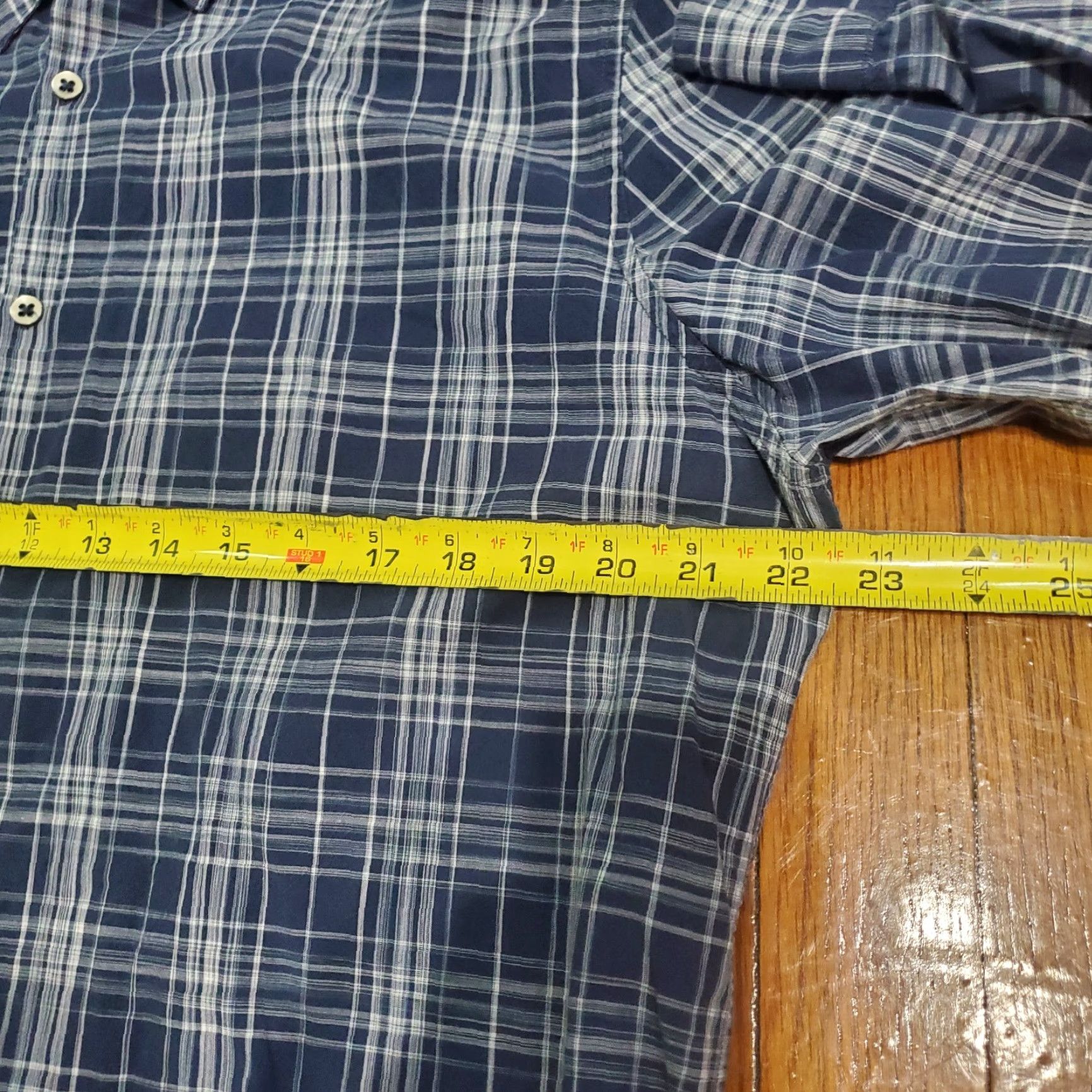 John Varvatos John Varvatos Shirt Mens XL Blue Plaid Luxe Button Up Preppy Casual Size US XL / EU 56 / 4 - 6 Thumbnail