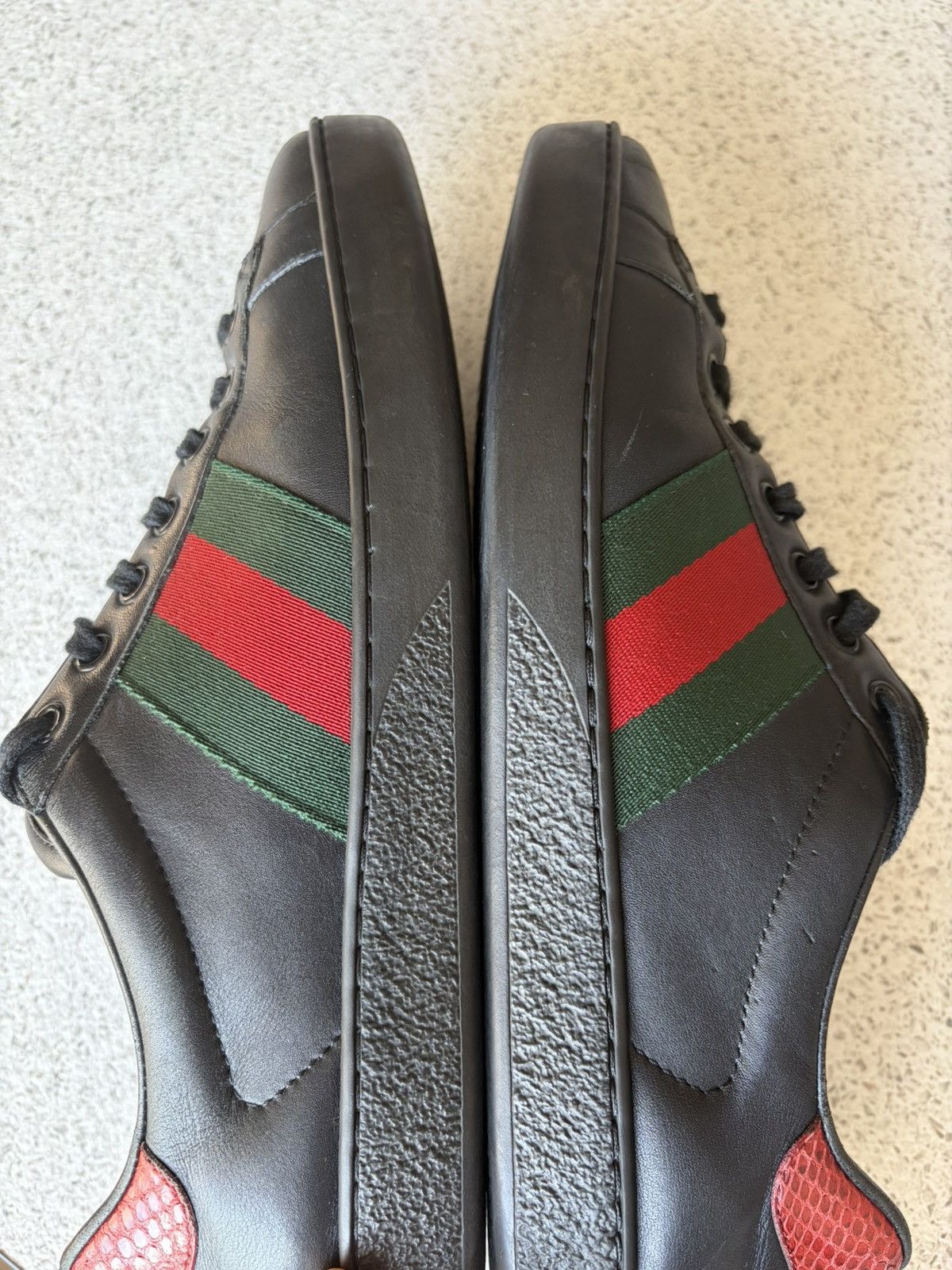 Gucci Gucci Ace Leather Black Low Sneakers 386750 Size US 7.5 / EU 40-41 - 7 Thumbnail