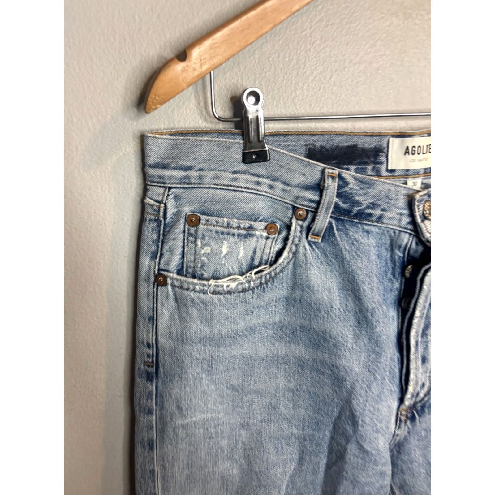 Agolde Agolde Womens Jamie Jeans Size 29 Blue Denim Destroyed High Rise Ankle Shakedown 90s Bohemian City Size 29" - 2 Thumbnail