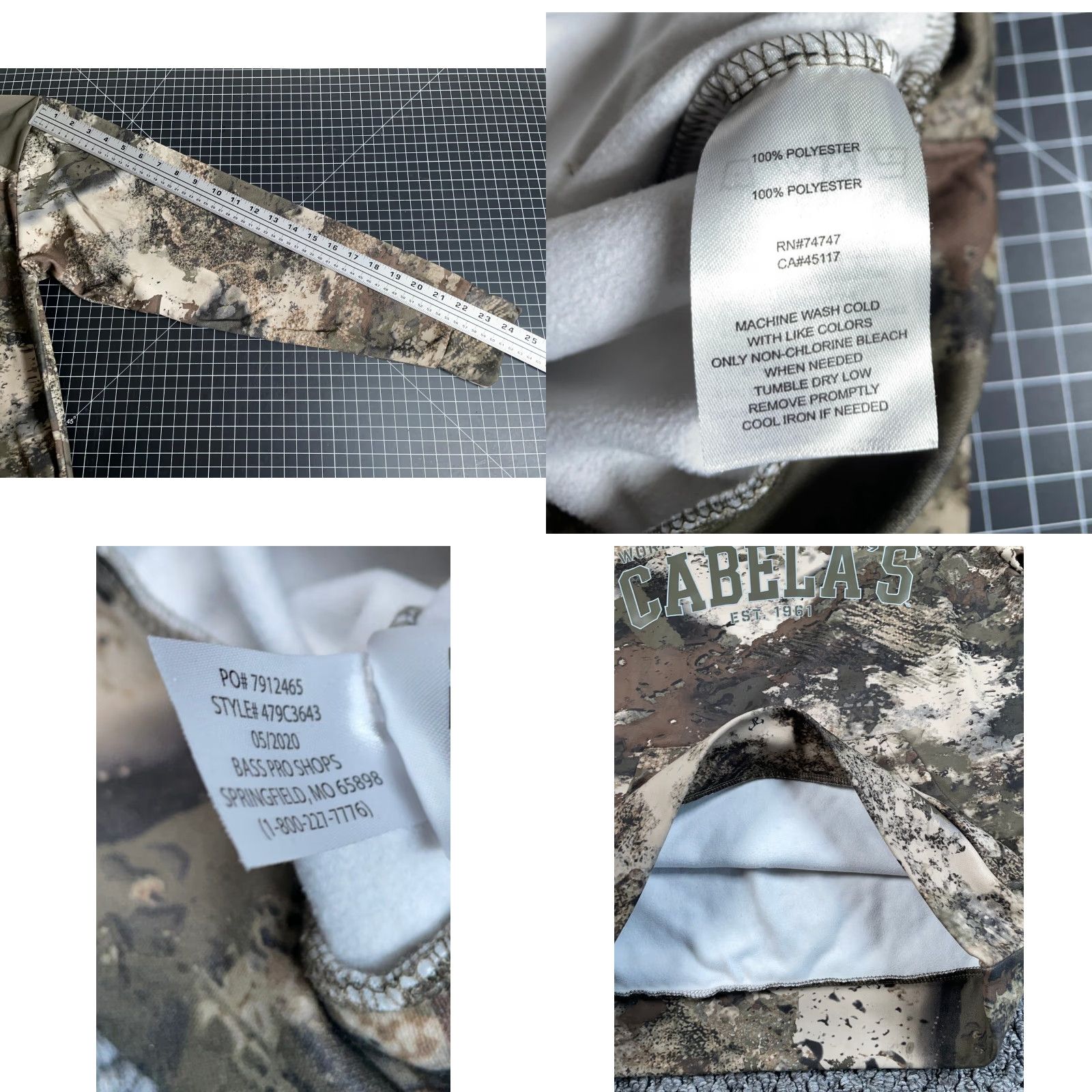 Vintage Cabela's Camouflage Hoodie Men's Small Brown Pullover Sweatshirt Polyester Size US S / EU 44-46 / 1 - 8 Thumbnail
