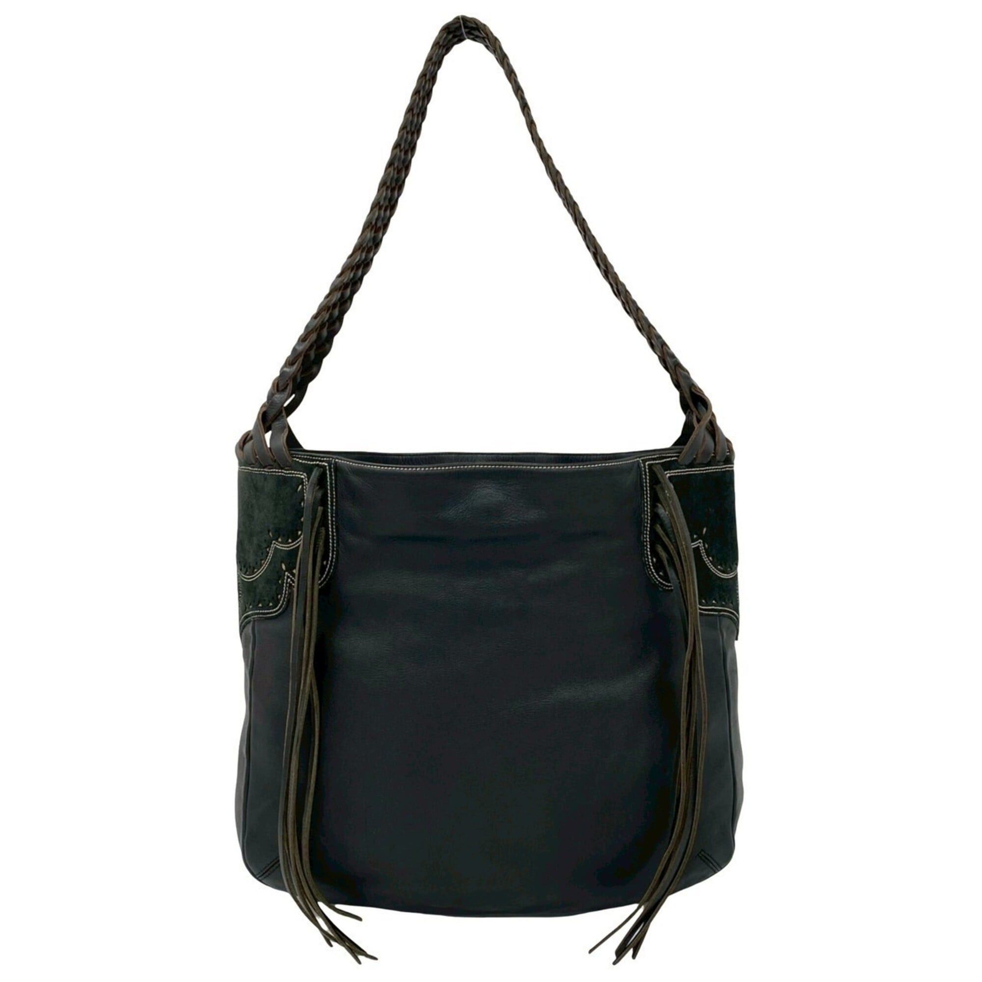 Loewe LOEWE (Loewe) Fringe Suede Leather Semi-Shoulder Bag / One-Shoulder Tote Bag, Black, ¥34,500 Size ONE SIZE - 1 Thumbnail