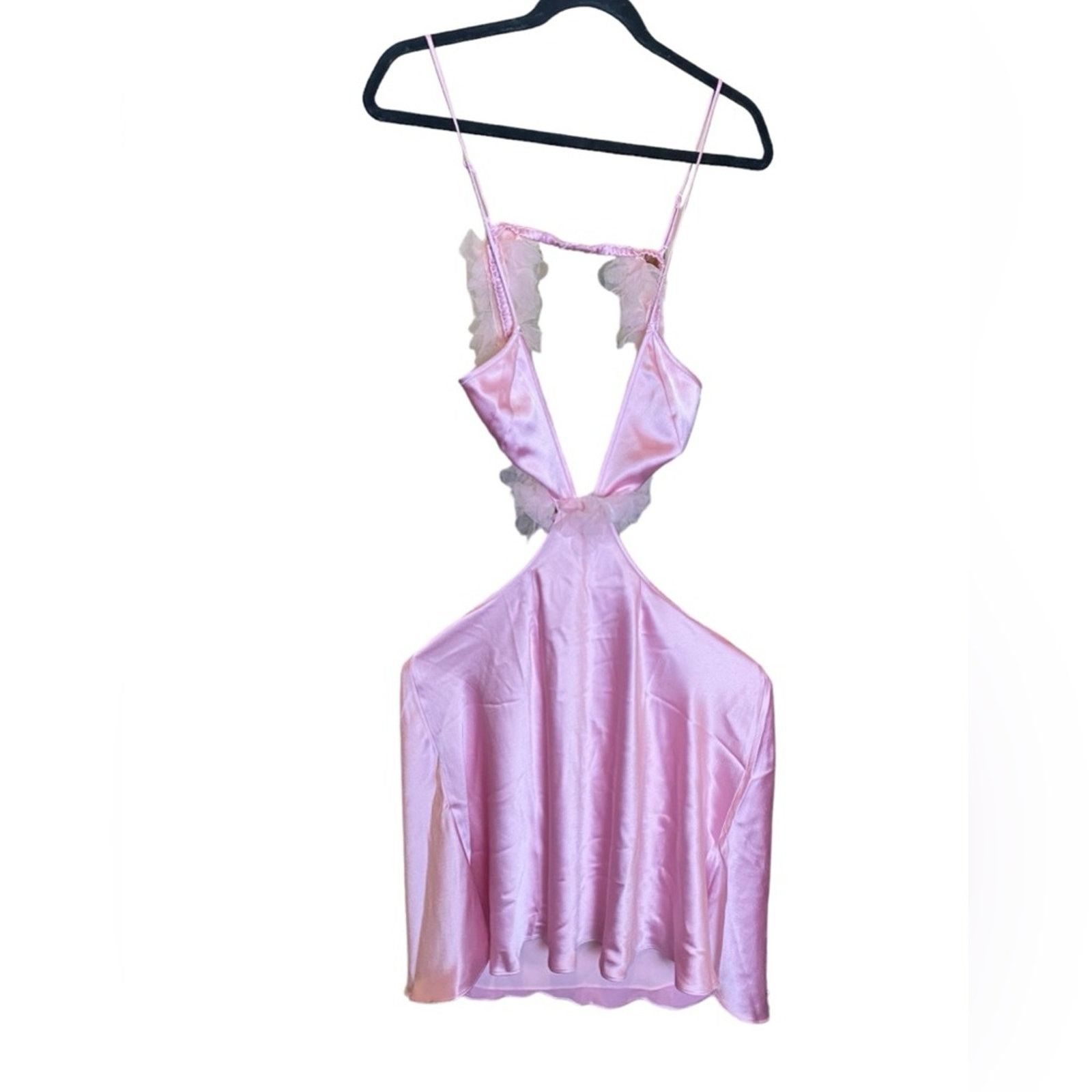 REVOLVE For Love & Lemons Floral Trim Pink Cutout Slip Dress XL Size XL / US 12-14 / IT 48-50 - 2 Thumbnail