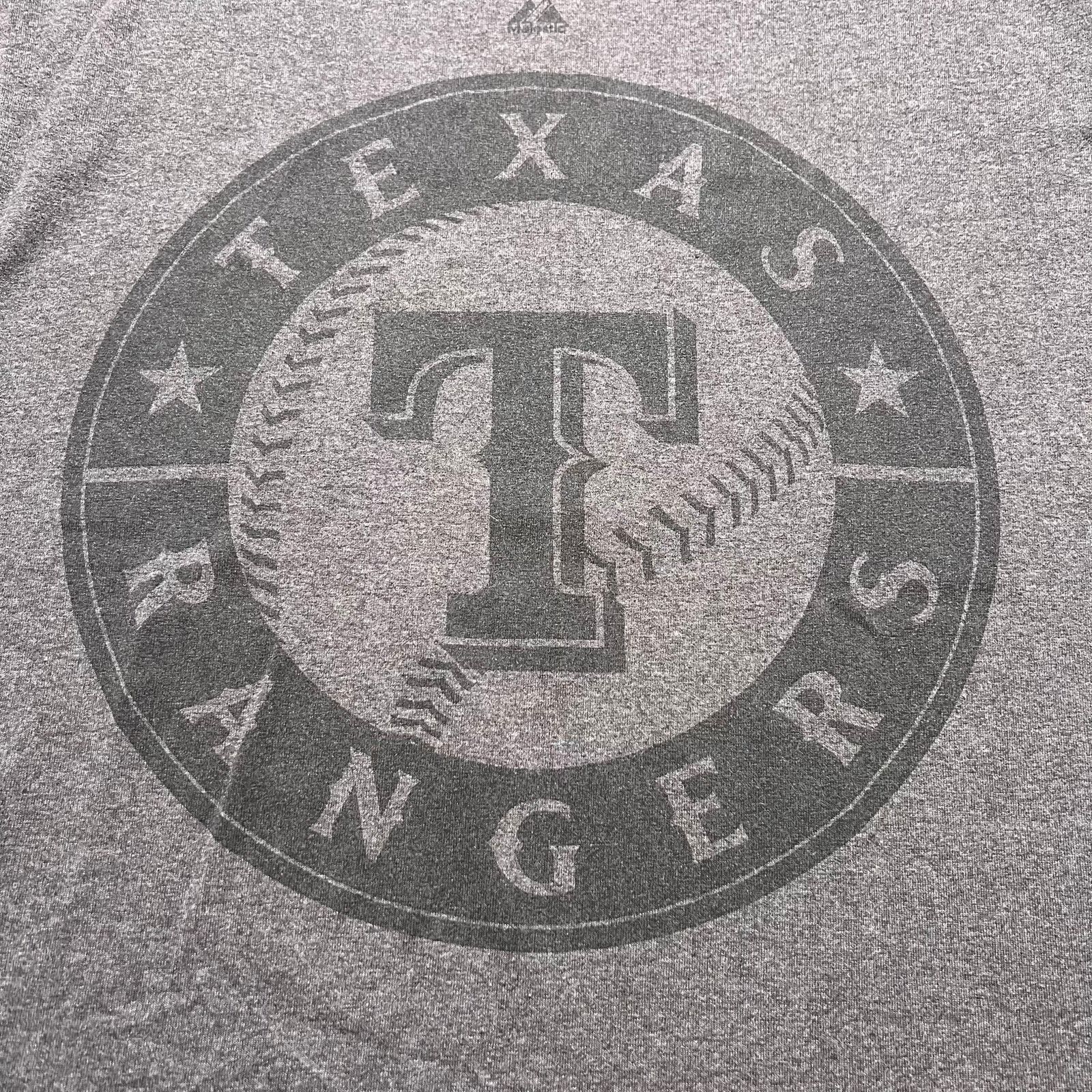 Majestic Vintage Majestic Texas Rangers gray cotton t-shirt Sz M/L Size US L / EU 52-54 / 3 - 2 Thumbnail