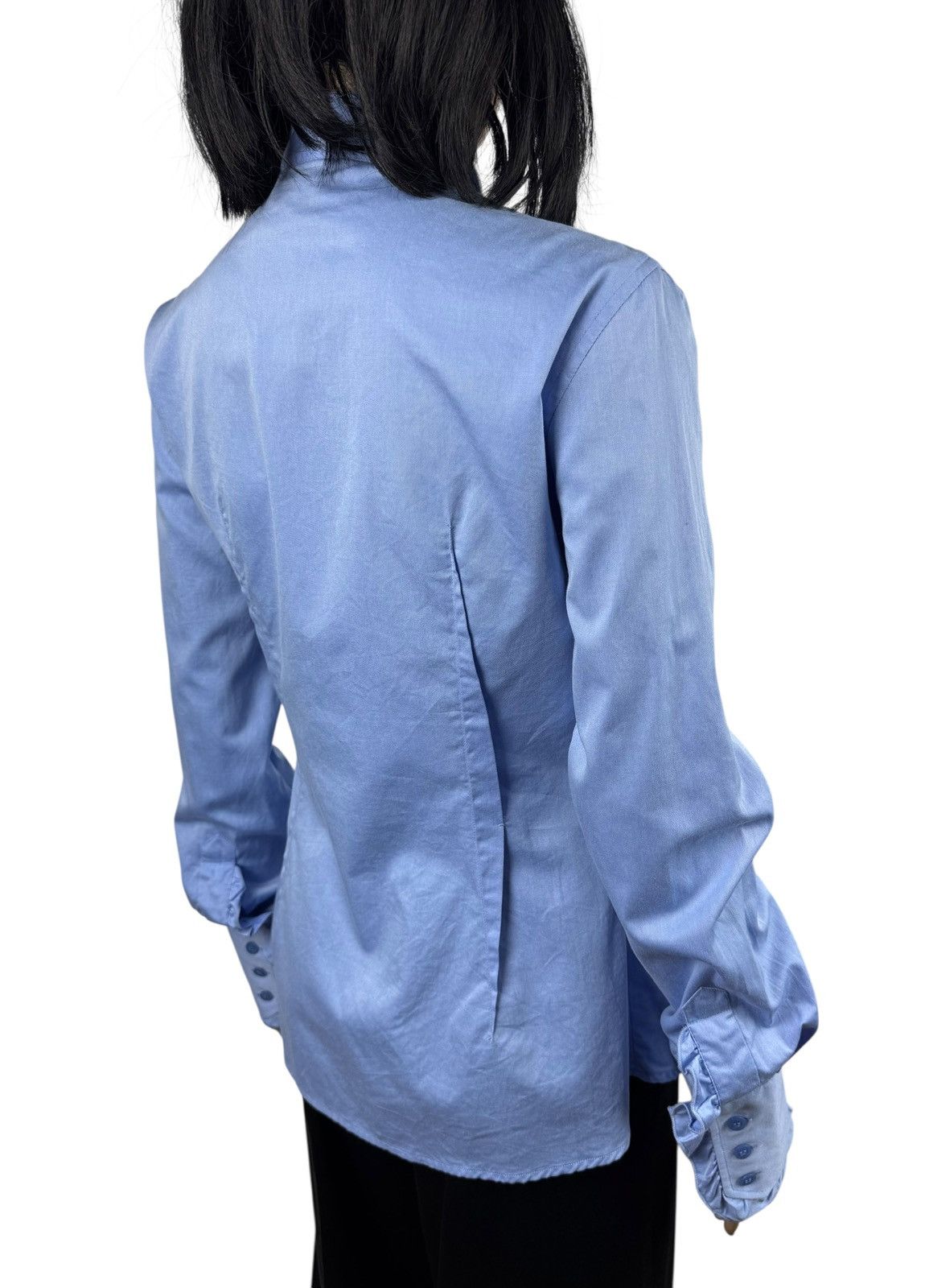 Dolce & Gabbana Dolce & Gabbana Blue Blouse Shirt Button Up Ruffled size 40 Size S / US 4 / IT 40 - 7 Thumbnail